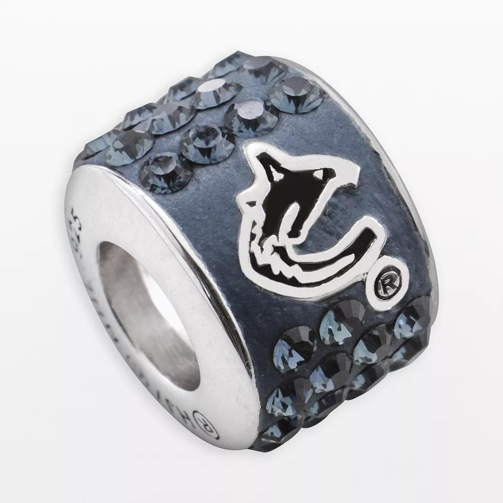 LogoArt Vancouver Canucks Sterling Silver Crystal Logo Bead, Women's, Blue Product Image