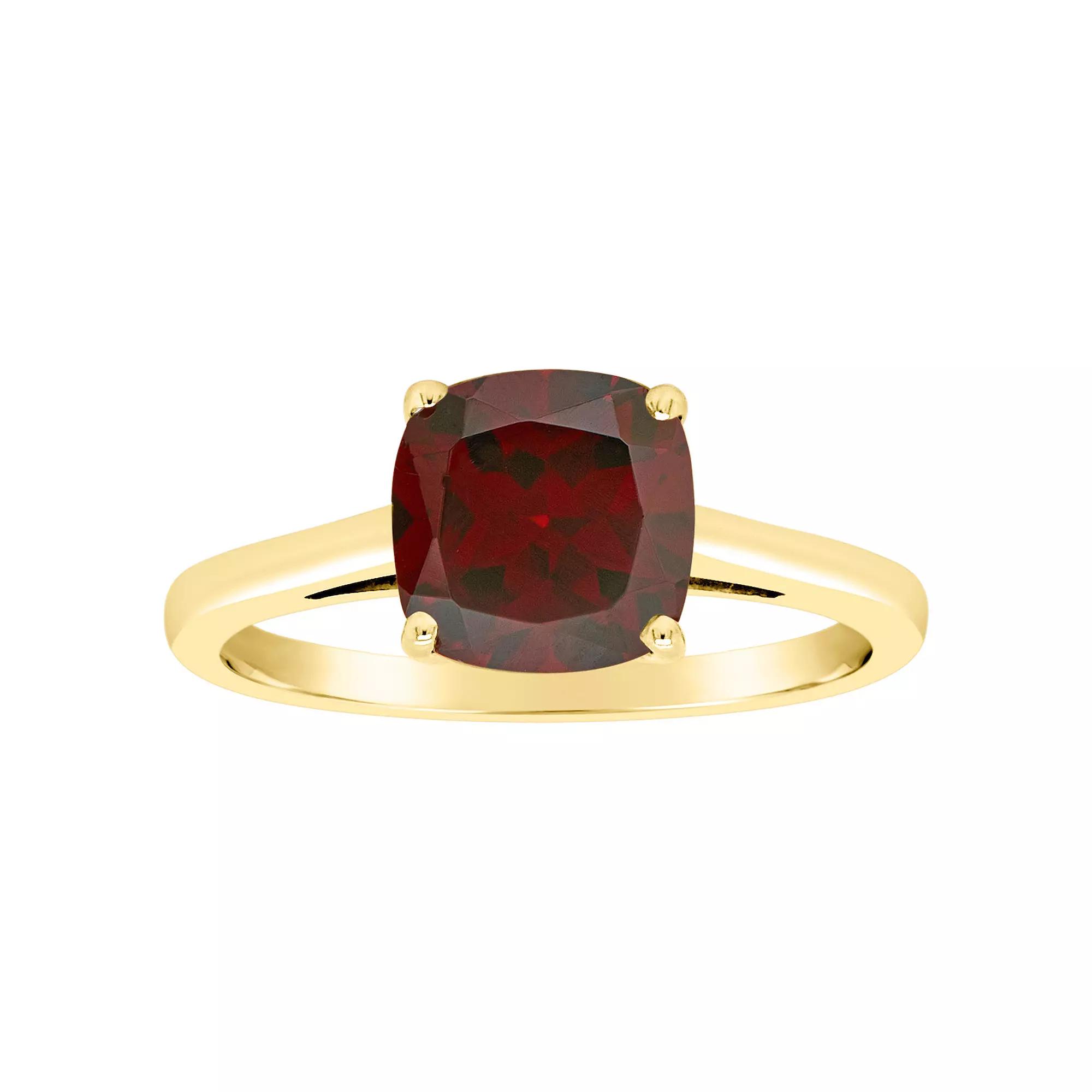 Alyson Layne 14k Gold Cushion Garnet Solitaire Ring, Womens Product Image