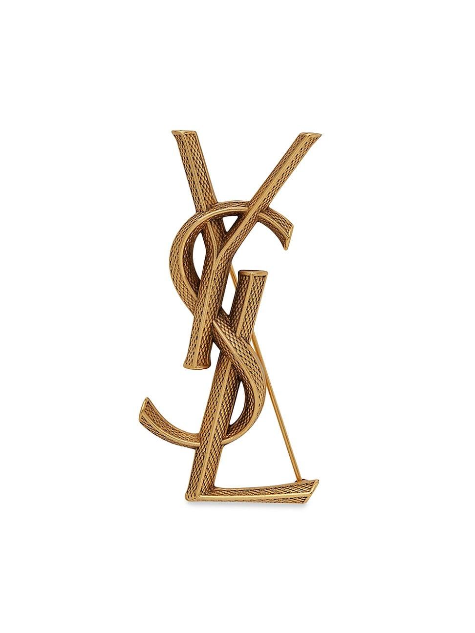 Womens Goldtone YSL Logo Brooch Product Image