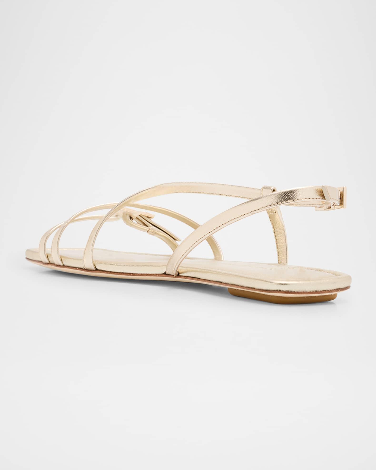 Georgie Metallic Strappy Flat Sandals Product Image