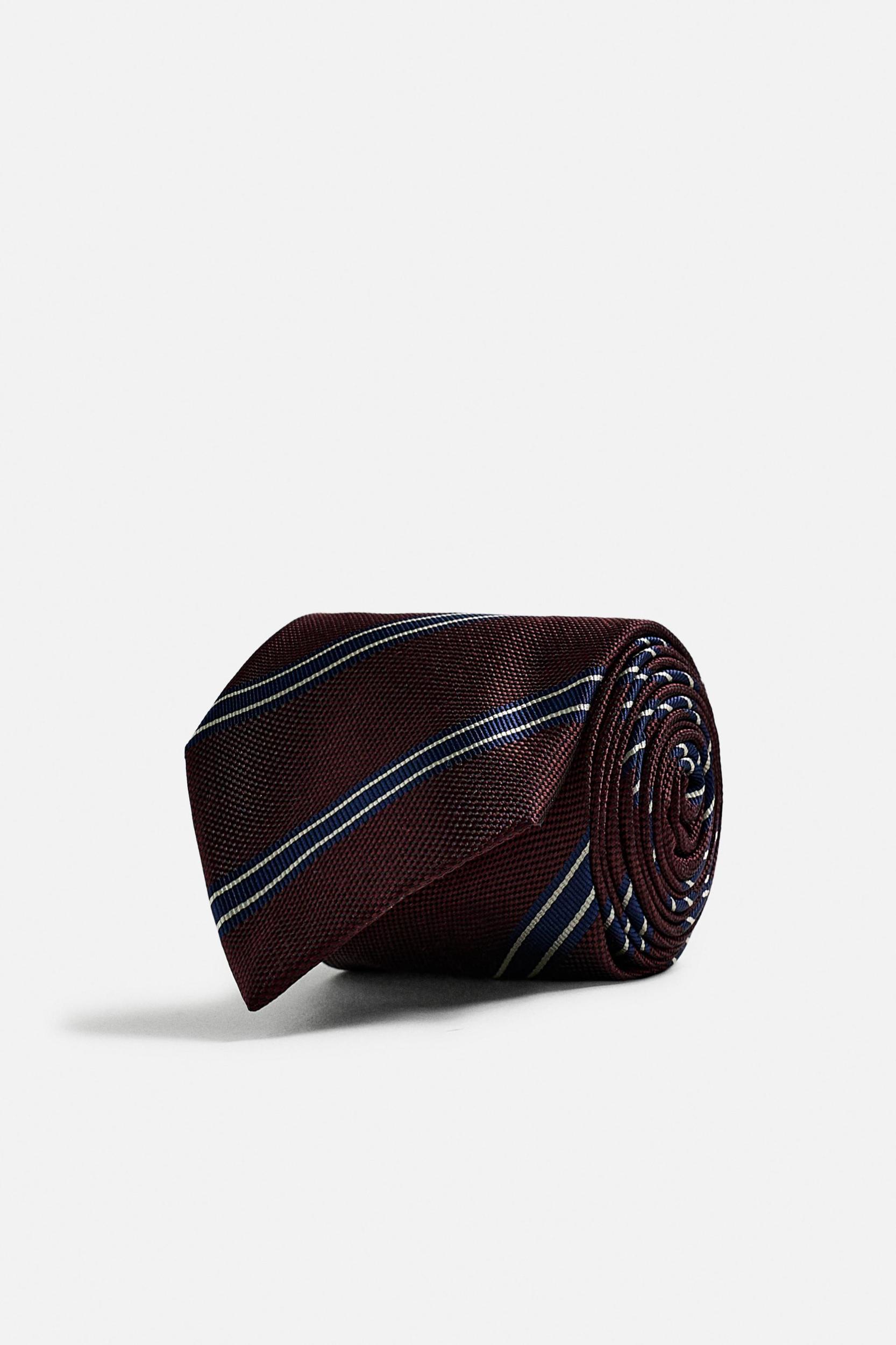 100% SILK STRIPED TIE Product Image