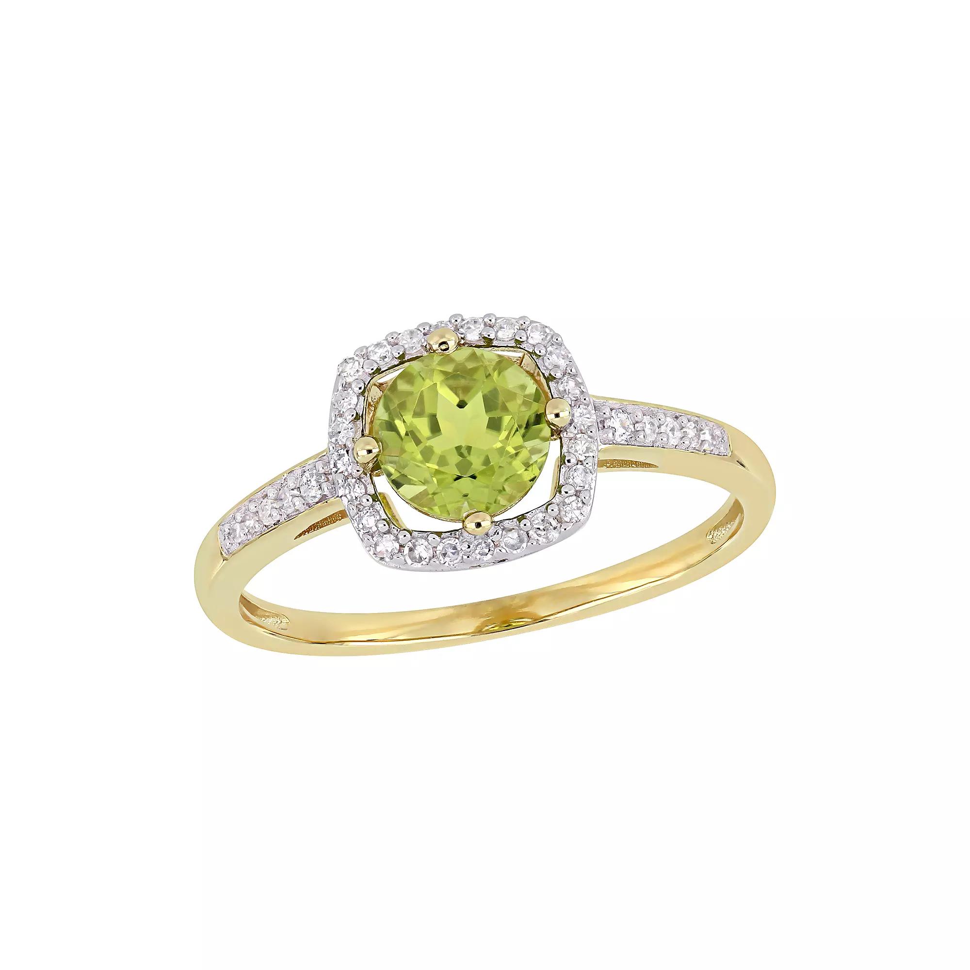 Stella Grace 10K Gold Gemstone & Diamond Accent Ring, Women's, Size: 9, Peridot Product Image