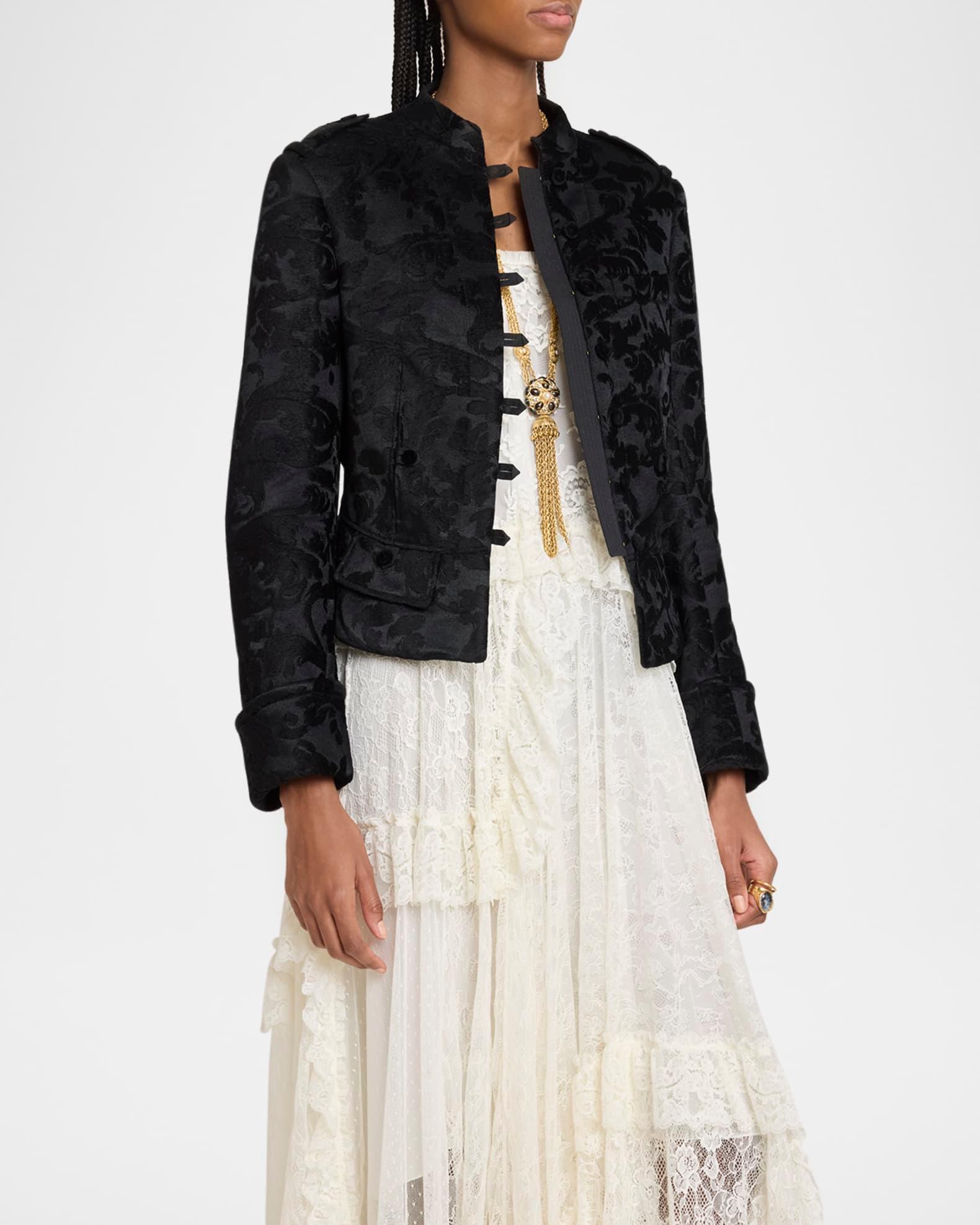 Jacquard Velvet Single-Breasted Jacket Product Image