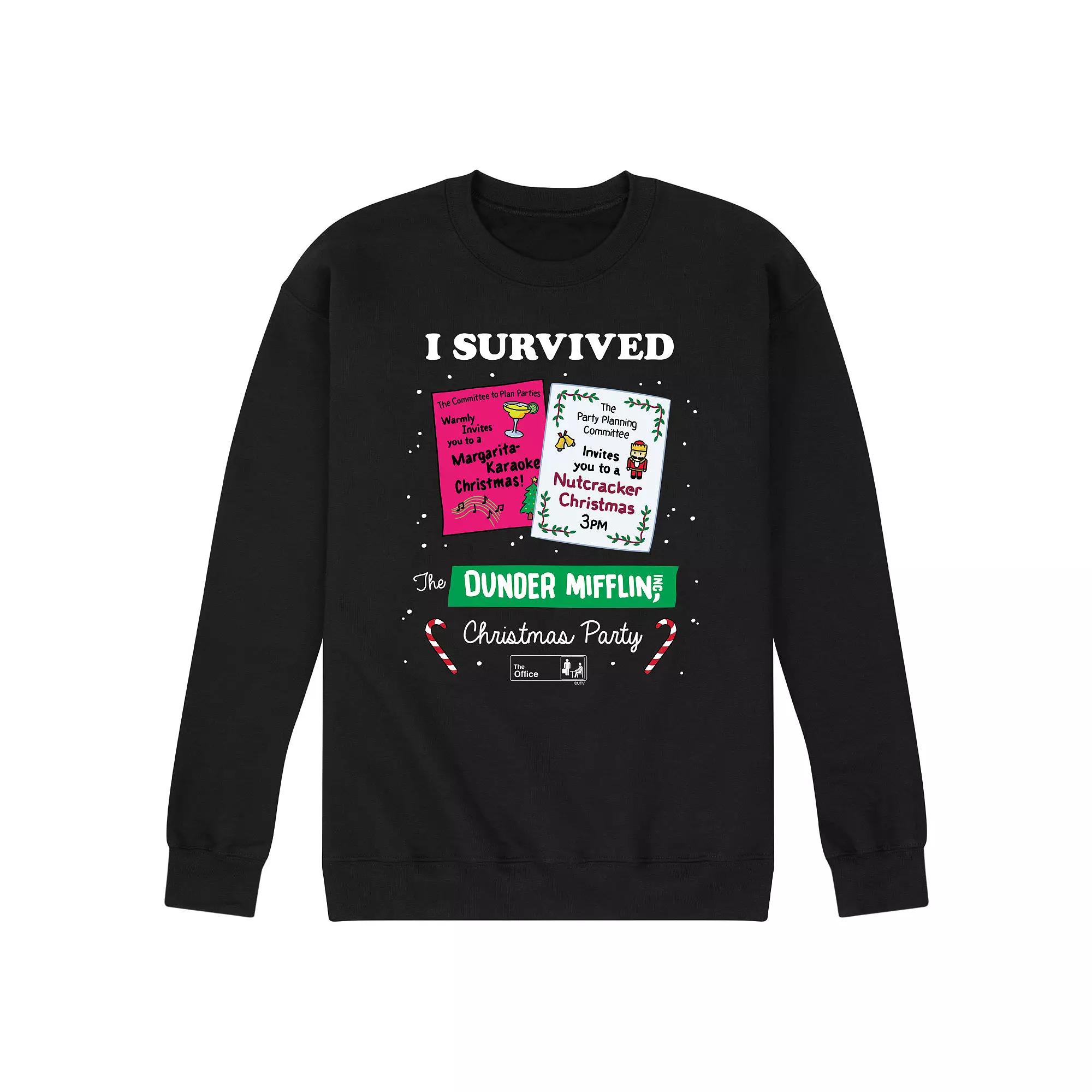 Men's The Office Survived Dunder Mifflin Christmas Sweatshirt,  Product Image