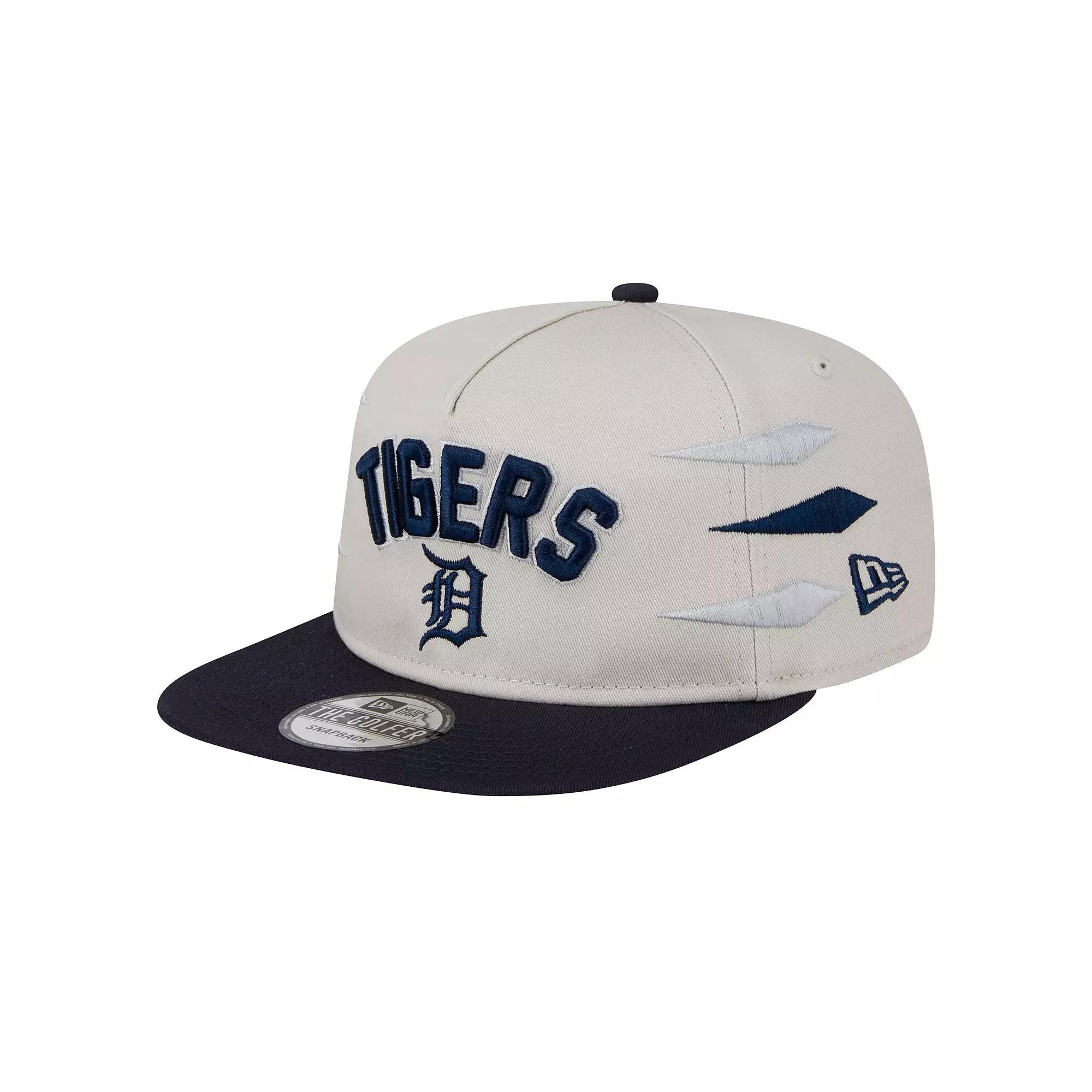 Men's New Era Cream Detroit Tigers Iron Golfer Snapback Hat, Beige Product Image