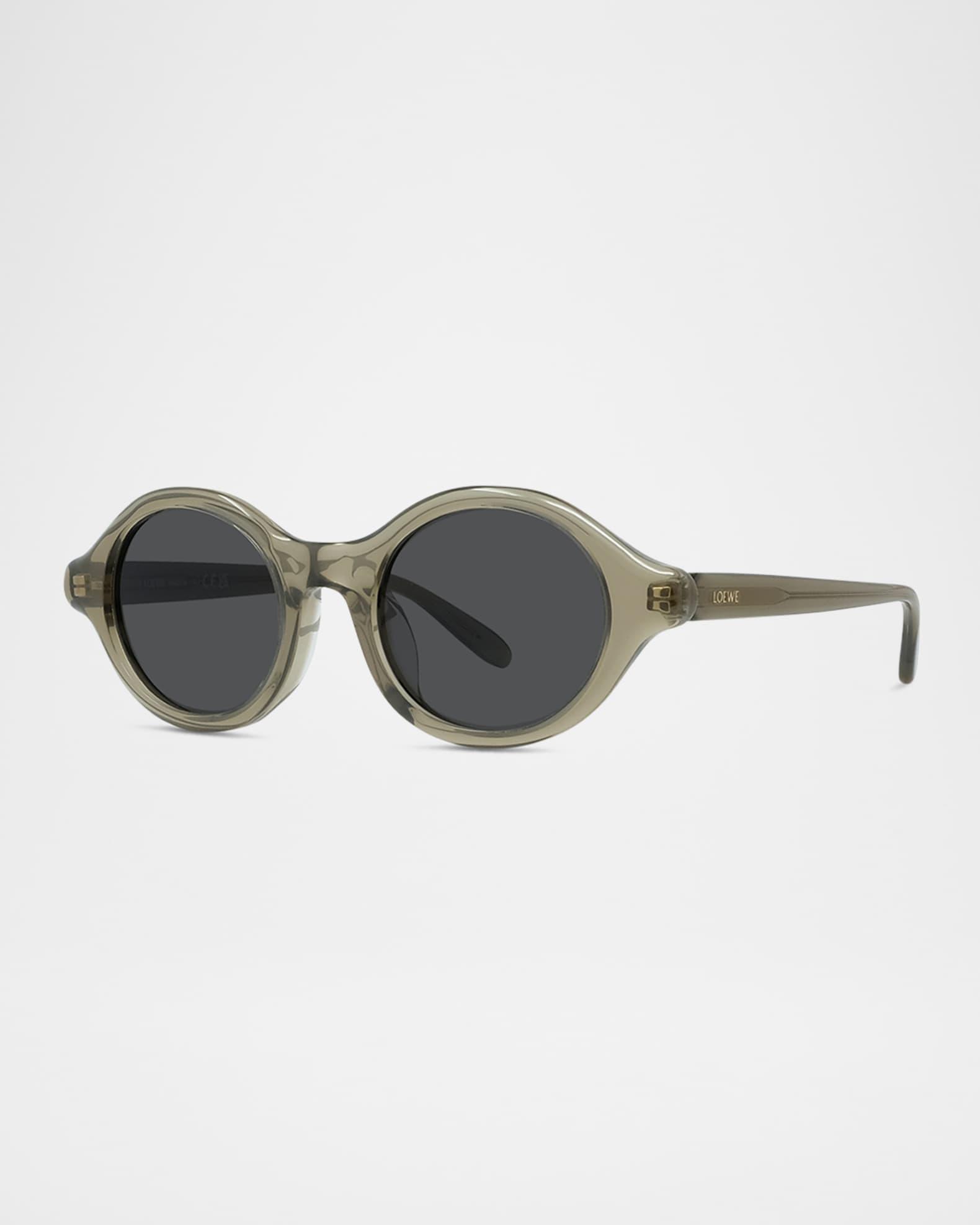 Mens Slim Acetate Round Sunglasses Product Image