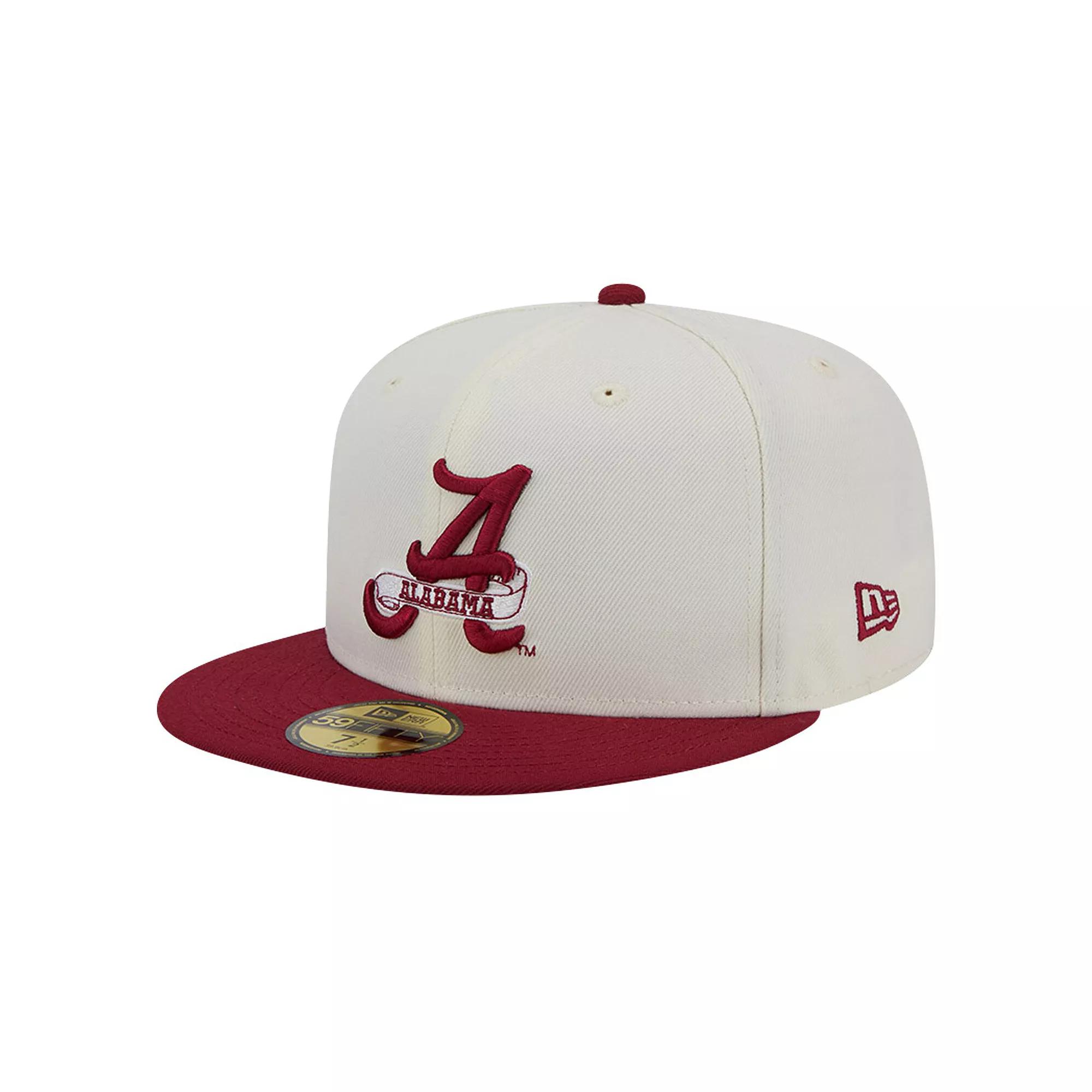Men's New Era Alabama Crimson Tide Chrome White Vintage 59FIFTY Fitted Hat, Size: 8 Product Image