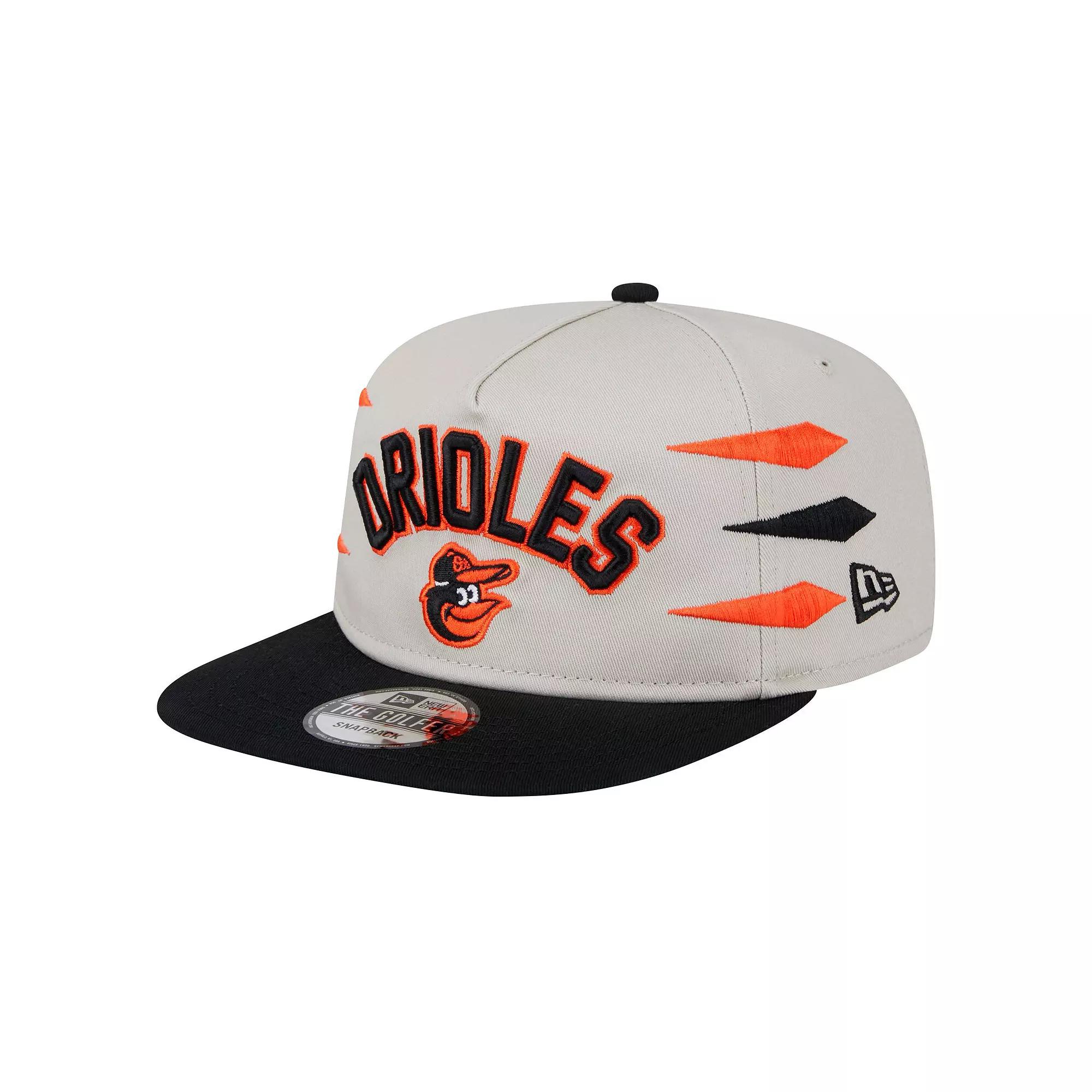 Men's New Era Cream Baltimore Orioles Iron Golfer Snapback Hat, Beige Product Image
