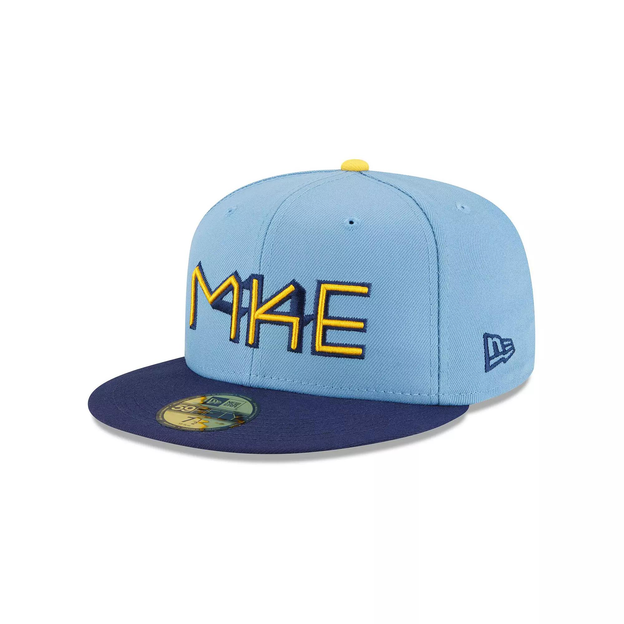 Men's New Era Powder Blue Milwaukee Brewers 2022 City Connect 59FIFTY Fitted Hat,  Product Image