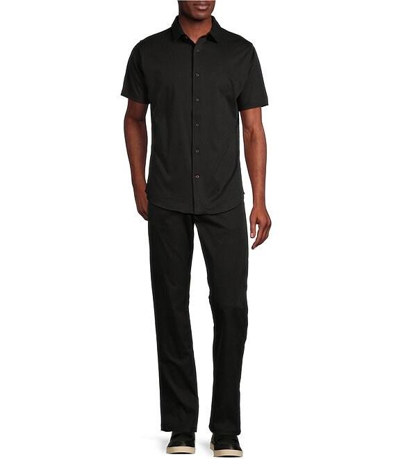 Cremieux Blue Label Solid Interlock Coat Front Knit Shirt Product Image