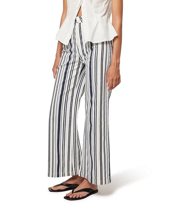 Rolla's Sailor Stripe Denim High Rise Wide Flare Leg Jeans Product Image