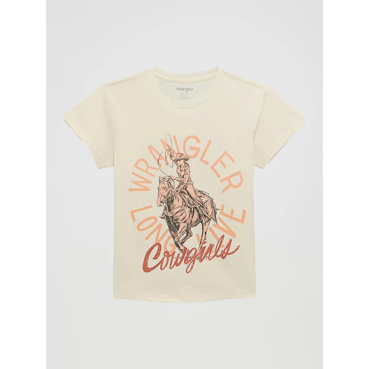 Women's Faded Cowgirl Retro Regular Fit Tee in Egret Product Image