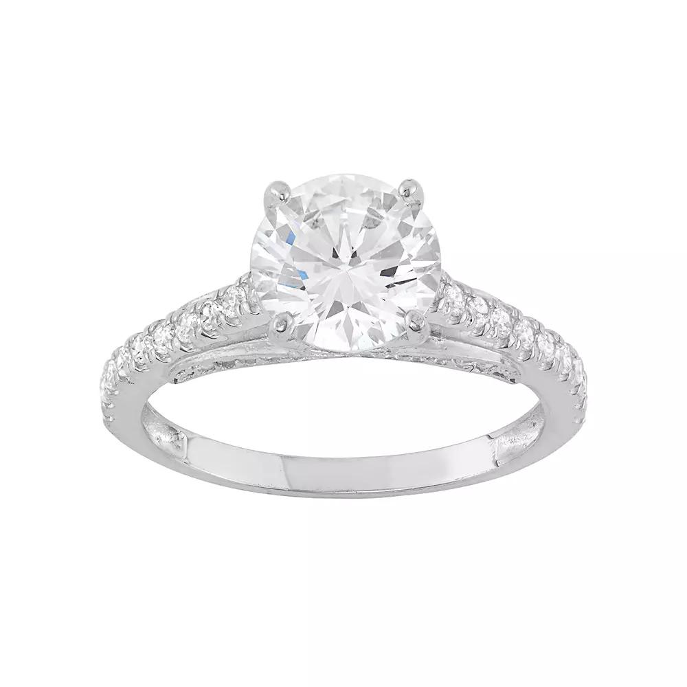 Cubic Zirconia Engagement Ring in 10k Gold, Womens Yellow Product Image