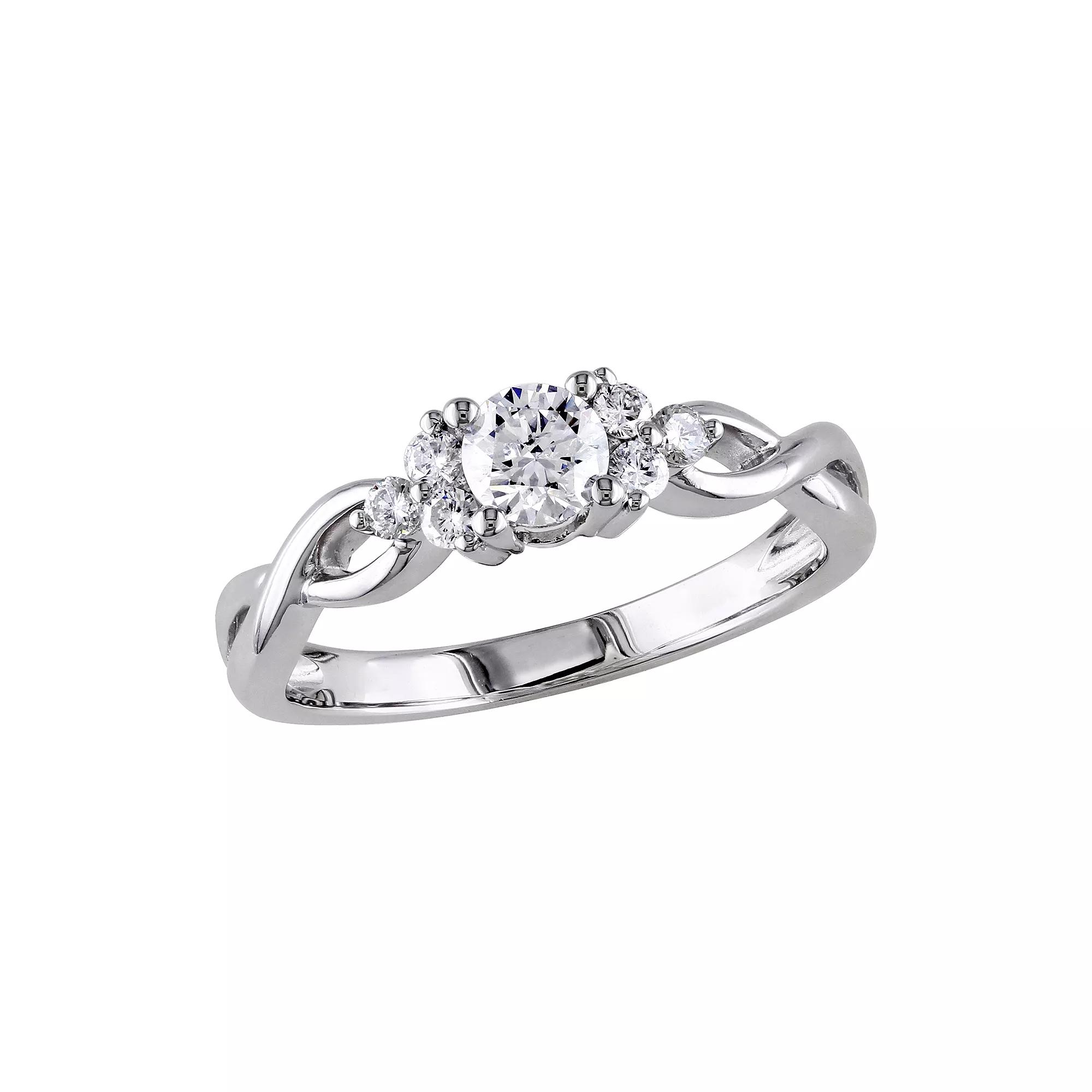Stella Grace 14k White Gold 1/2 Carat T.W. Diamond Engagement Ring, Womens 14k Whgold Product Image