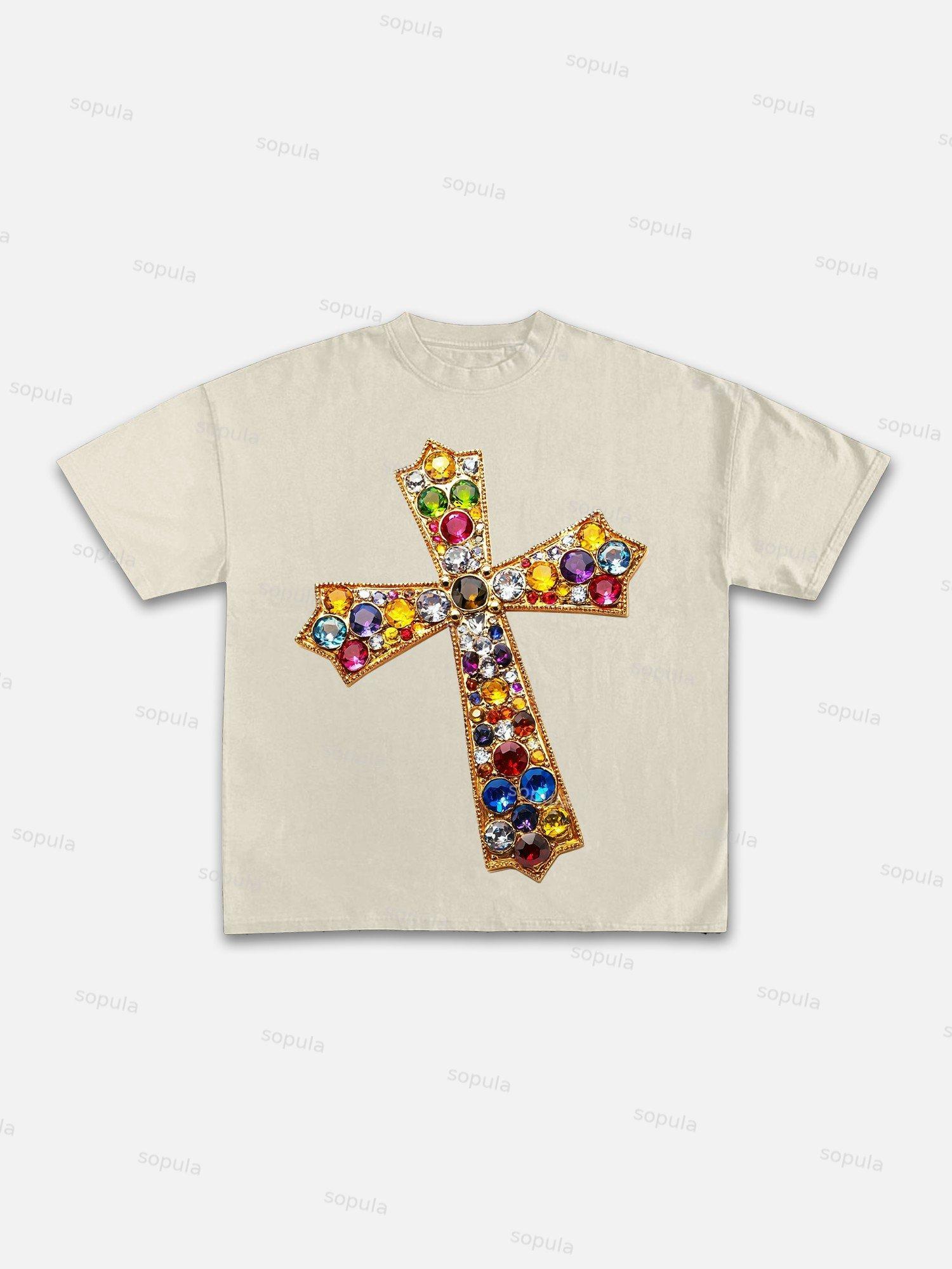 Jesus Is King Print Cotton T-shirt Product Image