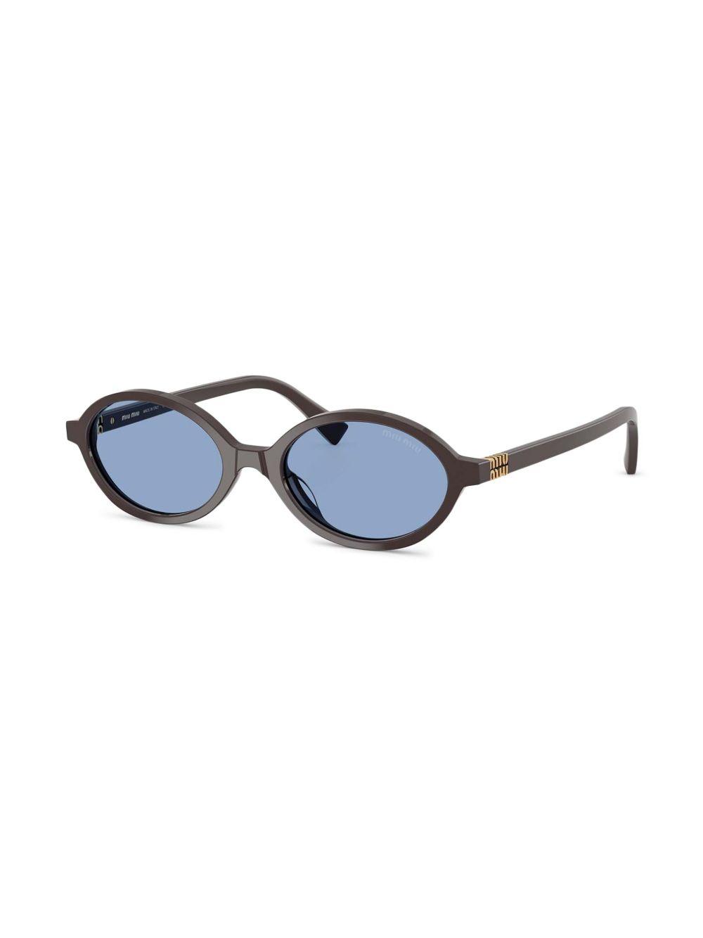 logo-plaque oval sunglasses Product Image