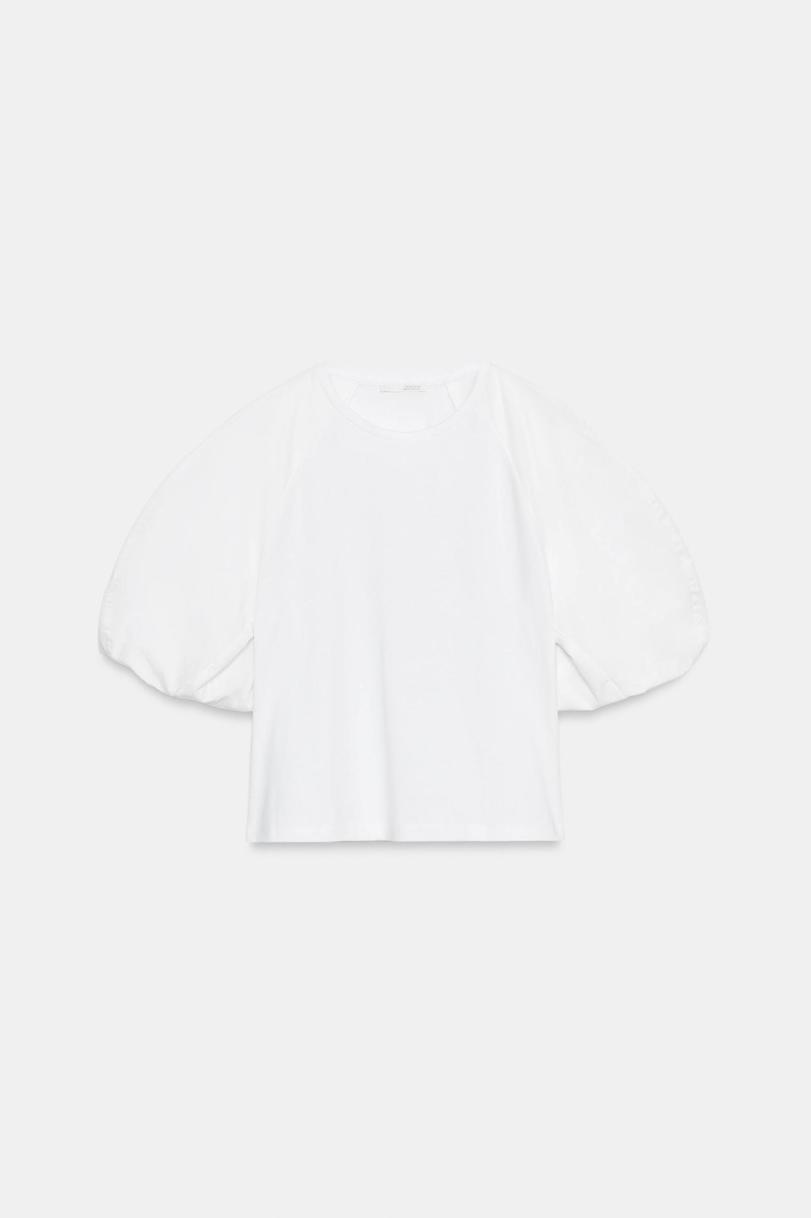 BALLOON SLEEVE COMBINATION T-SHIRT Product Image