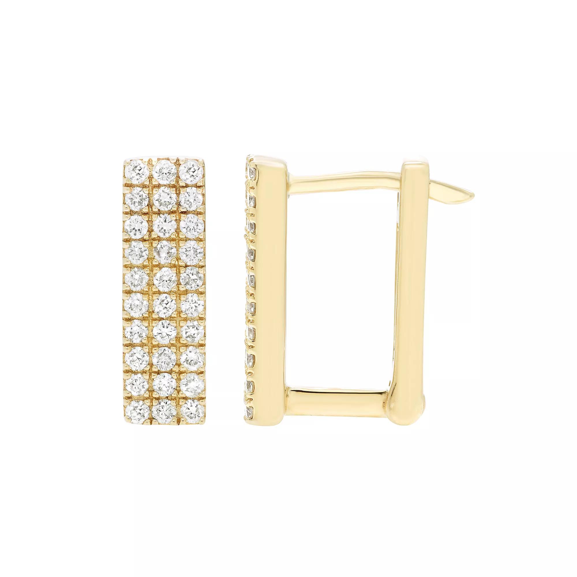 The Regal Collection 14k Gold IGL Certified 3/8 Carat T.W. Diamond Earrings, Women's Product Image