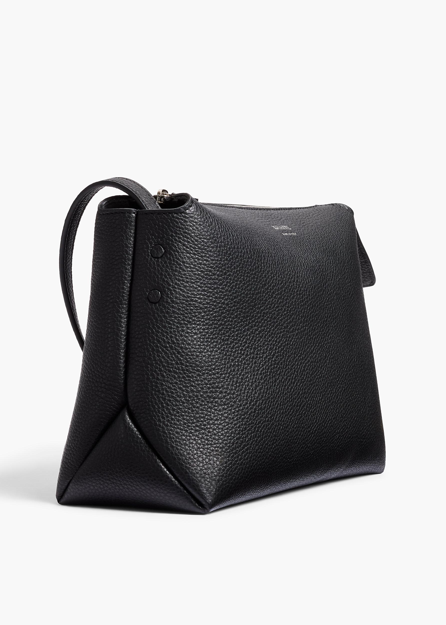 Lina Crossbody Bag in Black Pebbled Leather Product Image