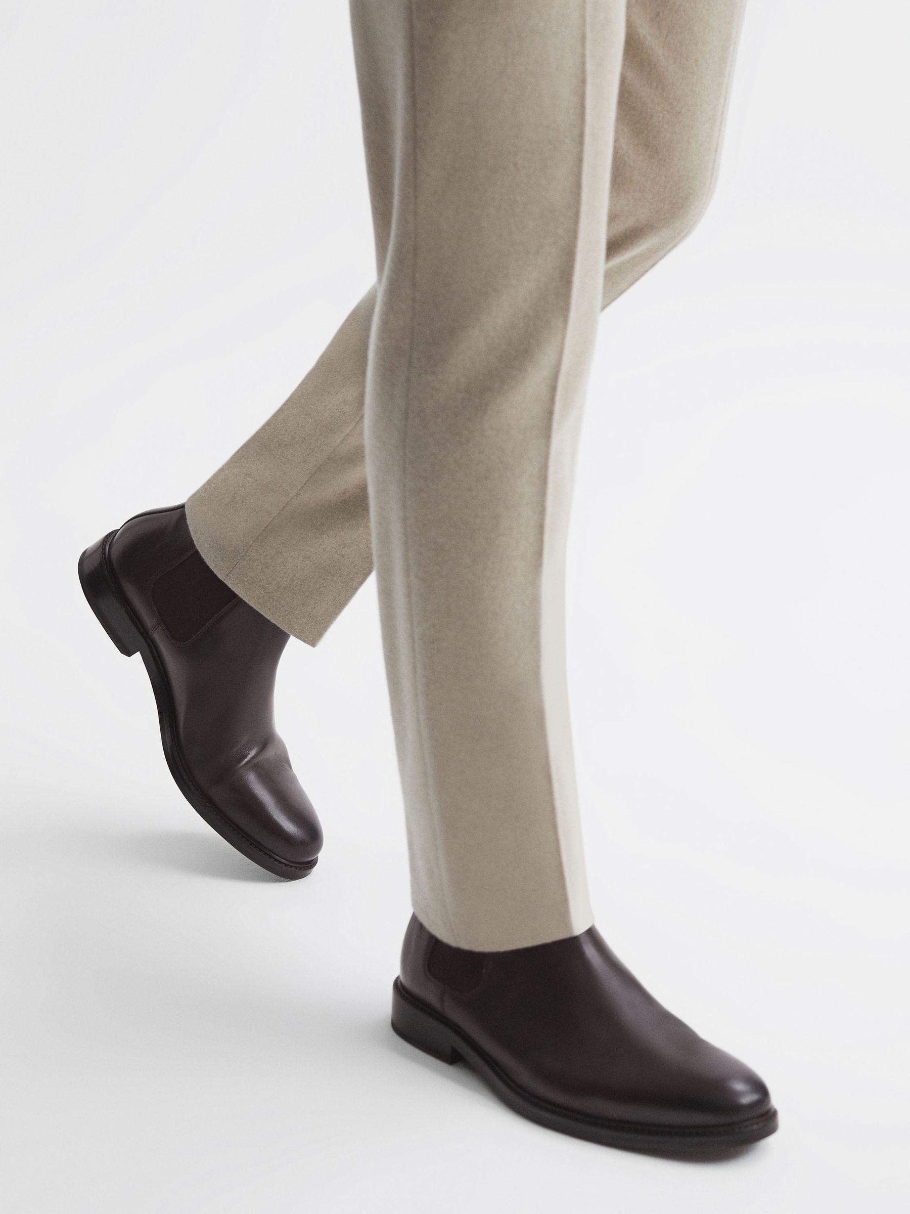 Leather Chelsea Boots in Brown Product Image