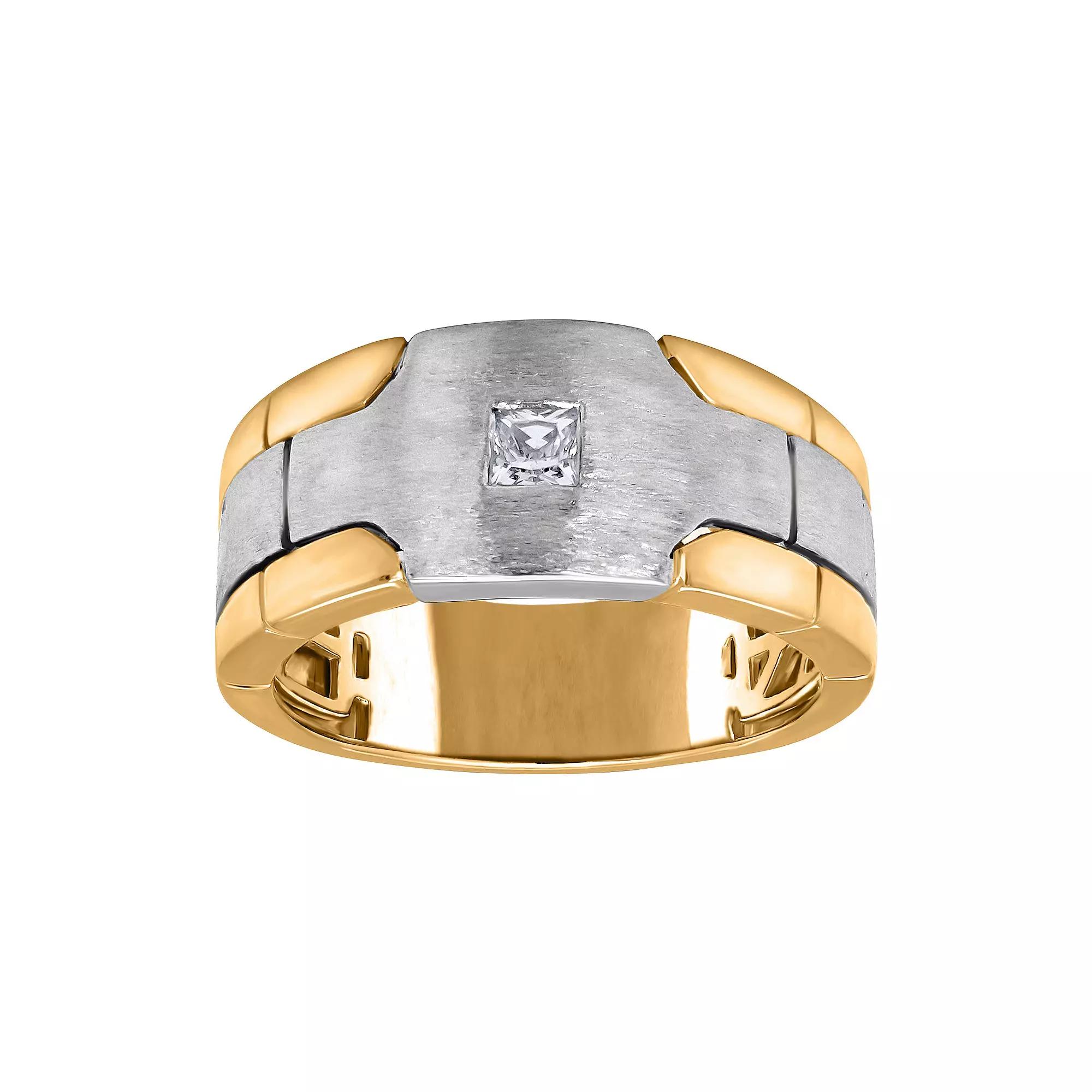 Men's Two-Tone 14k Gold 1/5 Carat T.W. Diamond Ring, Size: 10, 14k Two Tone Product Image
