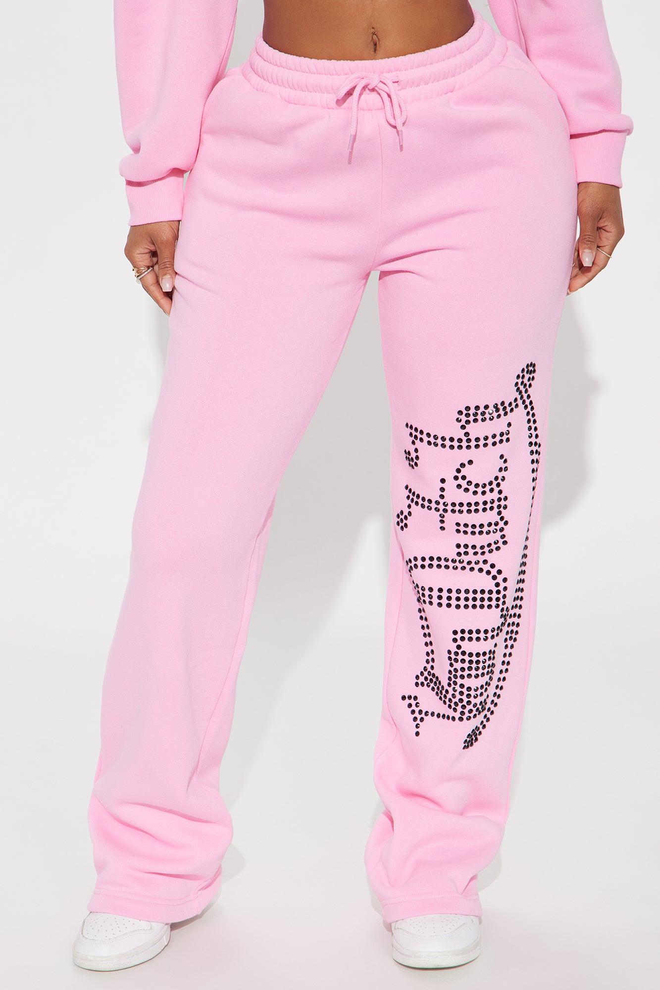 Von Dutch Classic Wide Leg Pant - Pink Product Image