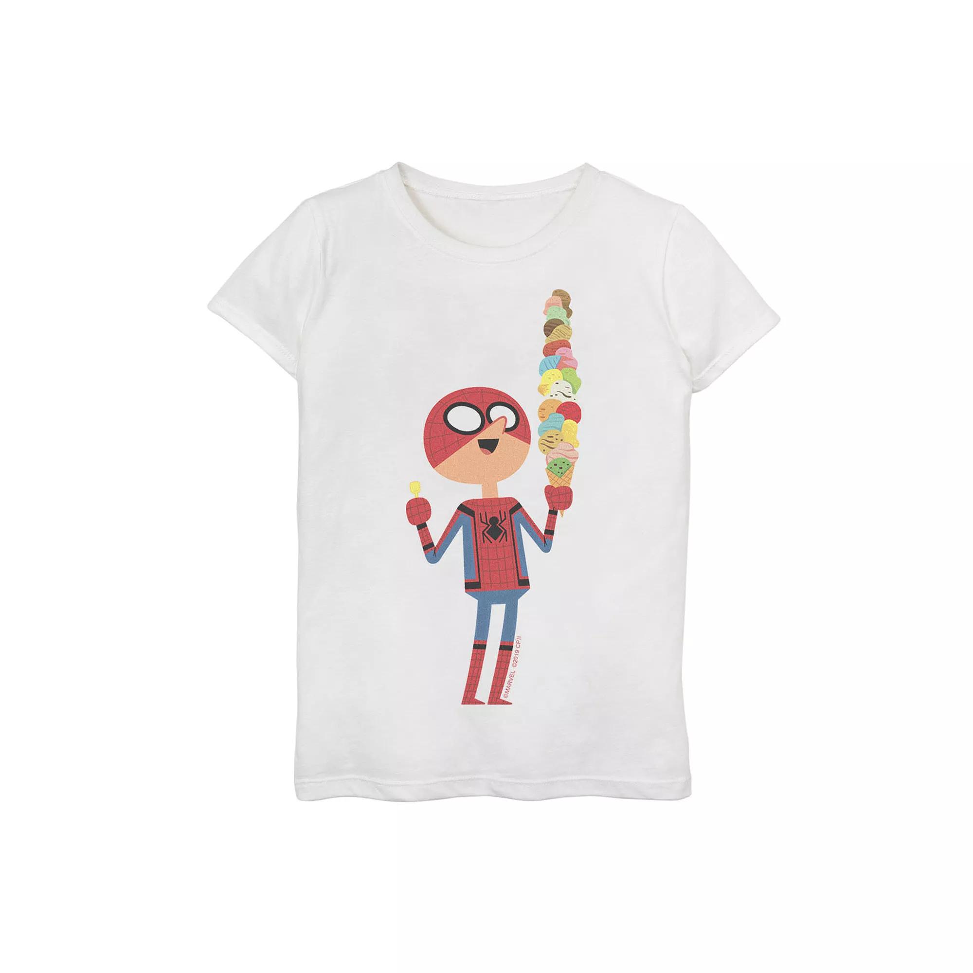 Girls 7-16 Marvel Spider-Man Far From Home Ice Cream Cone Graphic Tee, Girl's, Size: Small, White Product Image