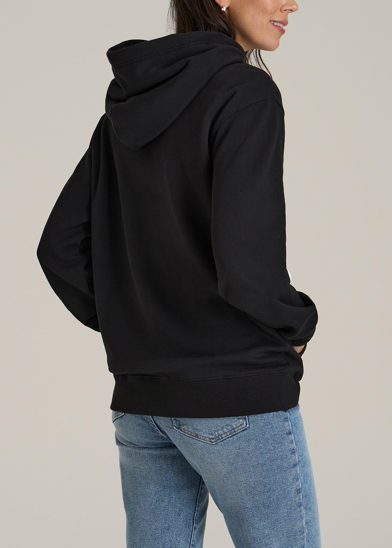 Logo Hoodie for Tall Women in Black Female Product Image
