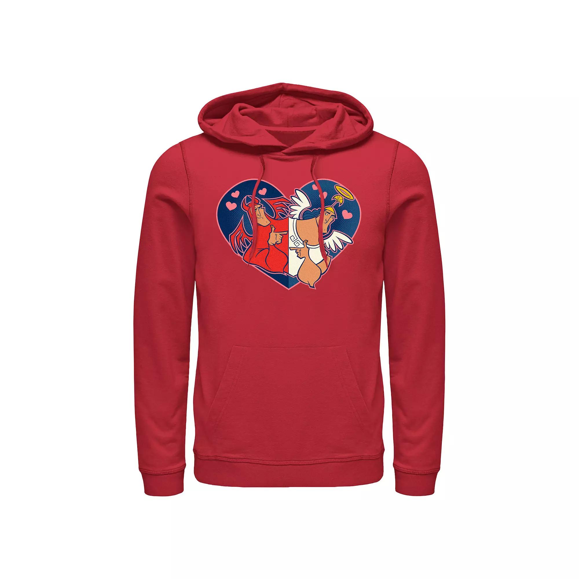 Disney's The Emperor's New Groove Kronk Devil Angel Heart Men's Graphic Hoodie, Size: XL, Red Product Image