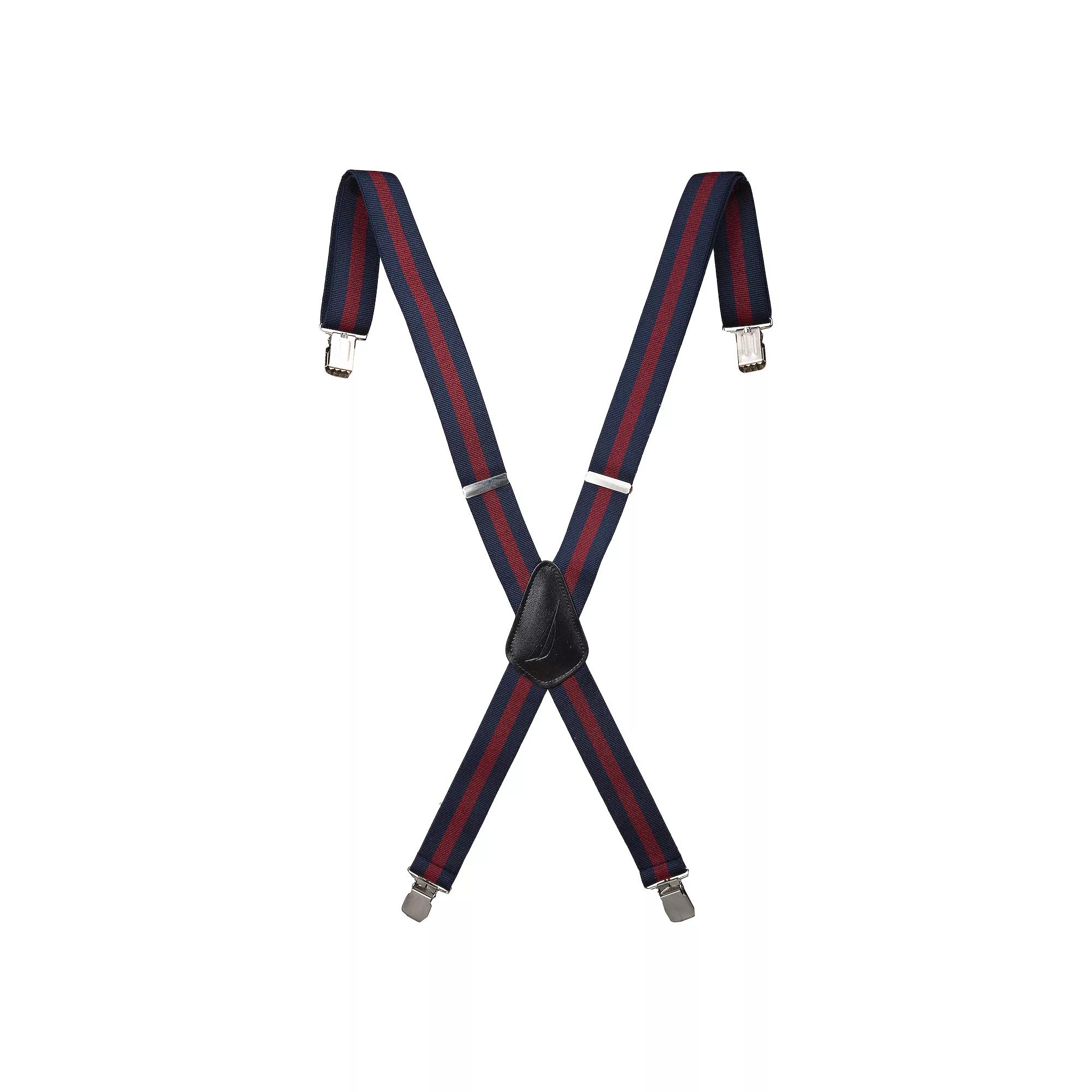 Men's Nautica Striped Suspenders, Blue Product Image