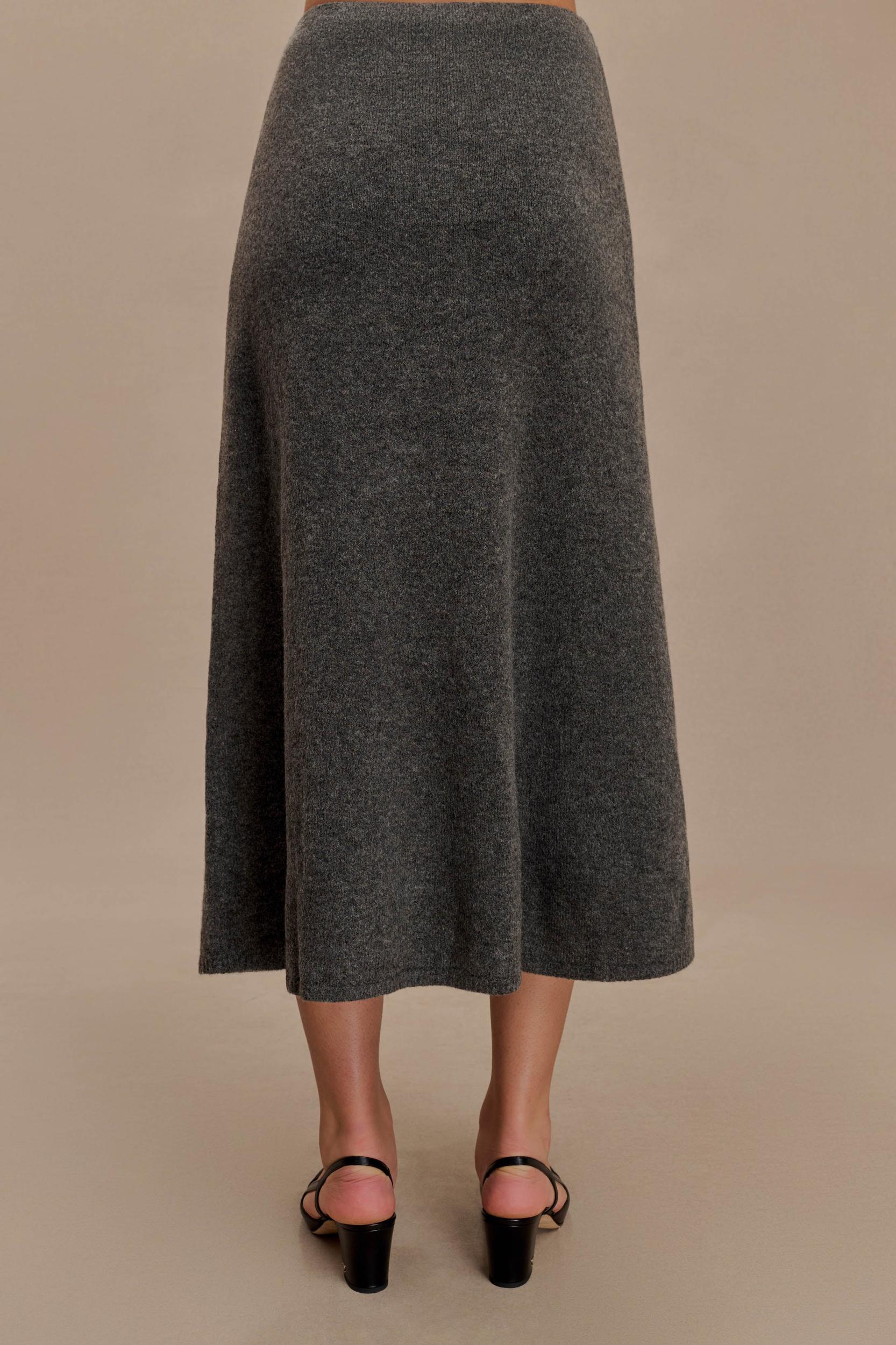 Vivica Knit Maxi Skirt - Charcoal Marle Product Image