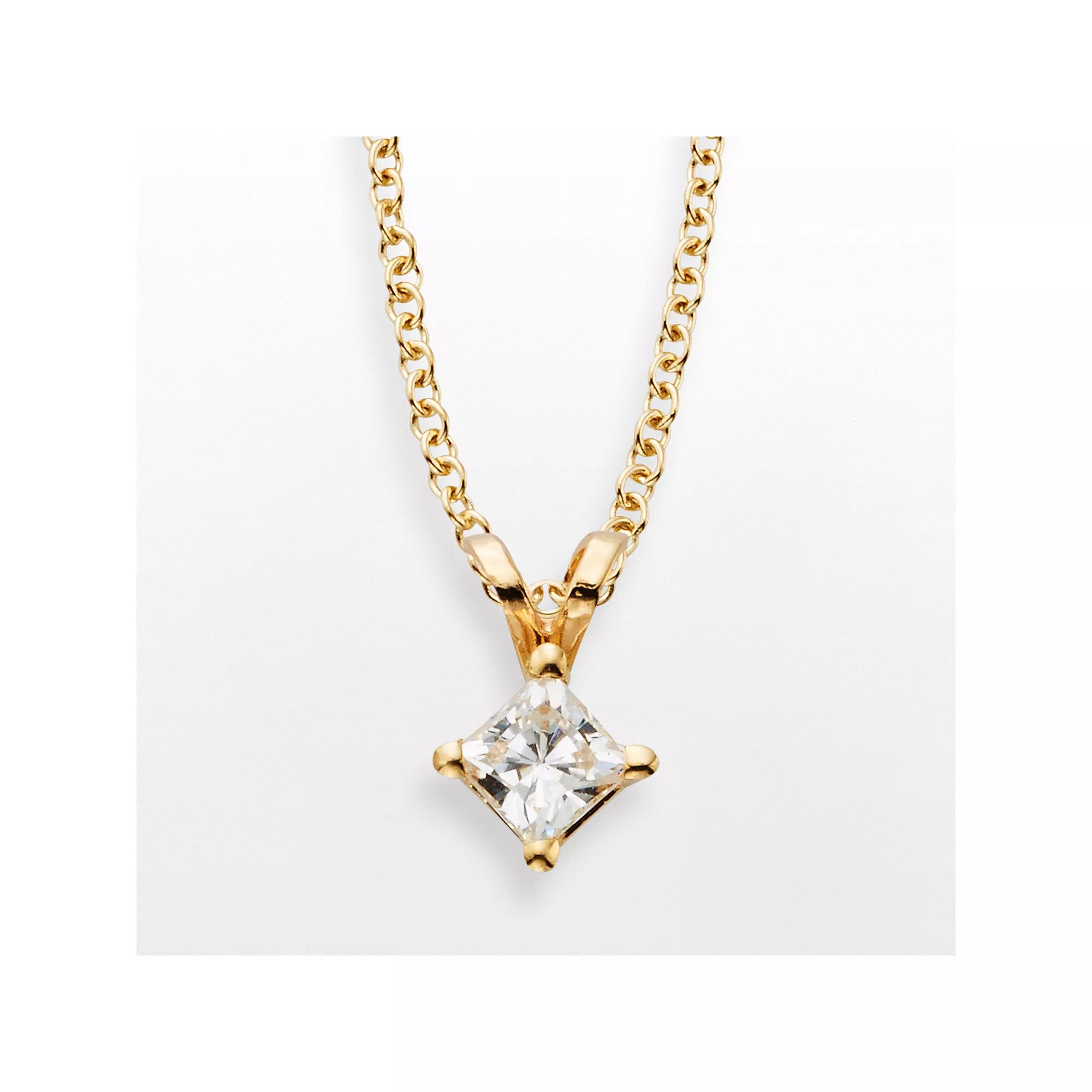 The Regal Collection 14k Gold 1/4-ct. T.W. IGL Certified Diamond Solitaire Pendant, Women's, Size: 18", 14k Yellow Gold Product Image