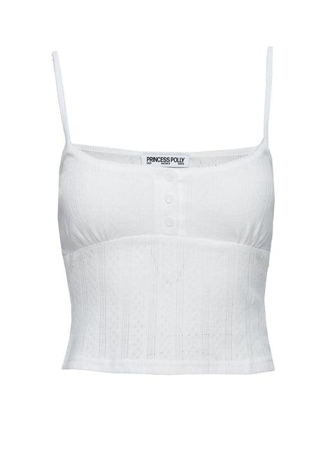 On A Cloud Pointelle Sleep Tank Top White Product Image