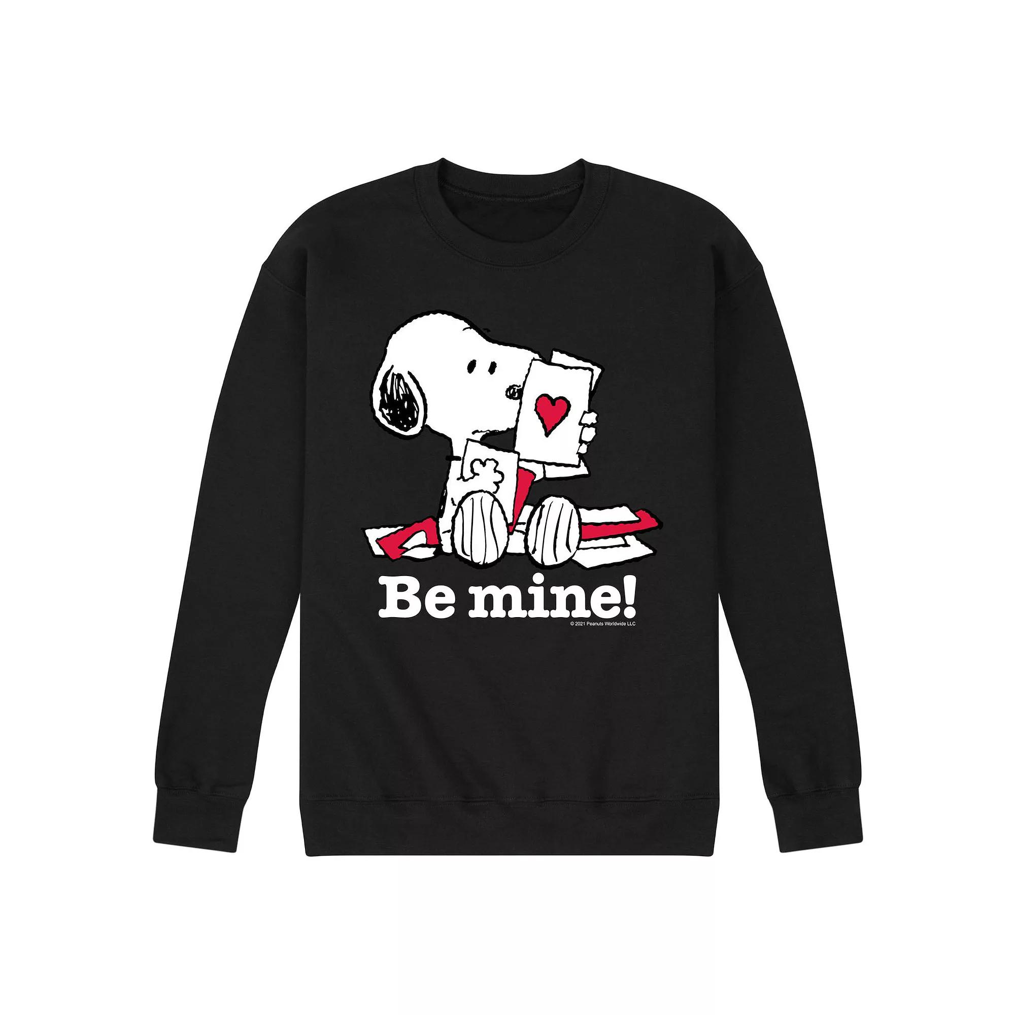 Men's Peanuts Be Mine Snoopy Fleece Sweatshirt,  Product Image