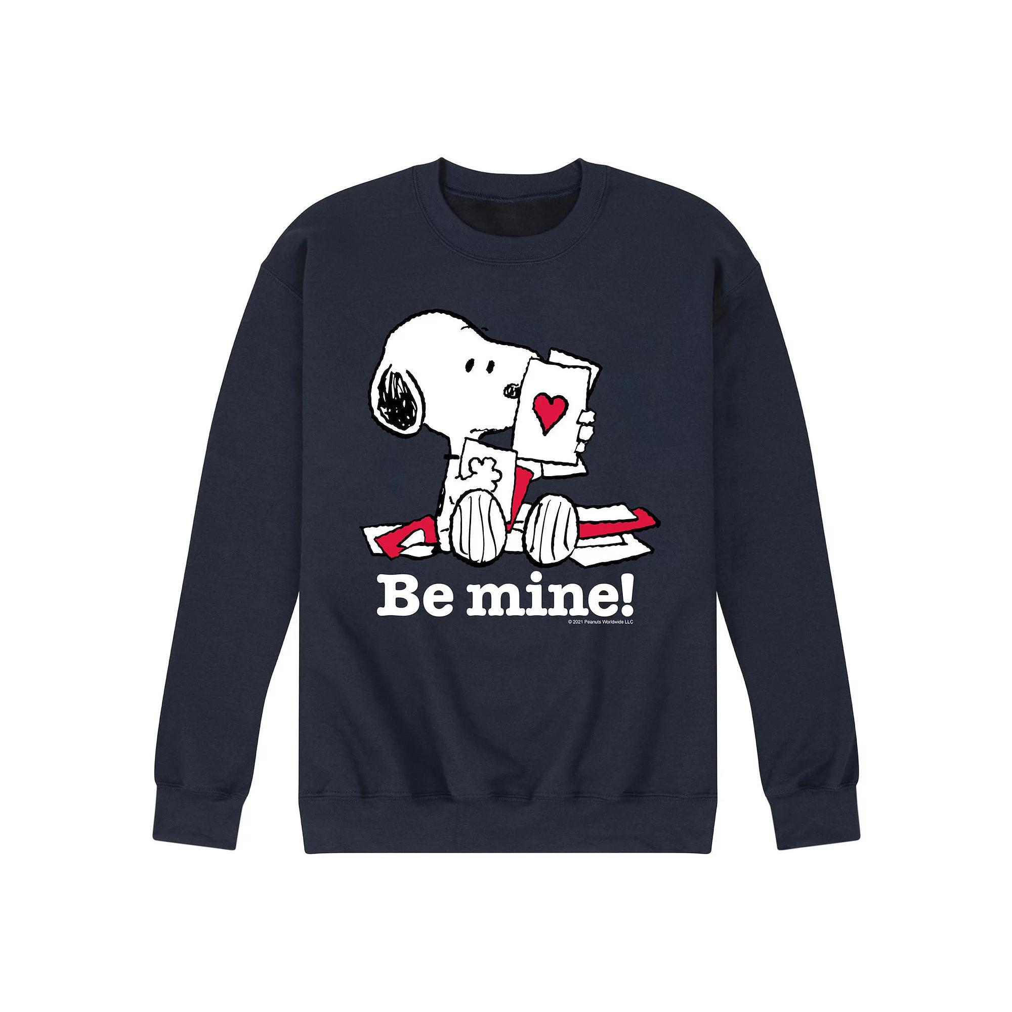 Men's Peanuts Be Mine Snoopy Fleece Sweatshirt,  Product Image