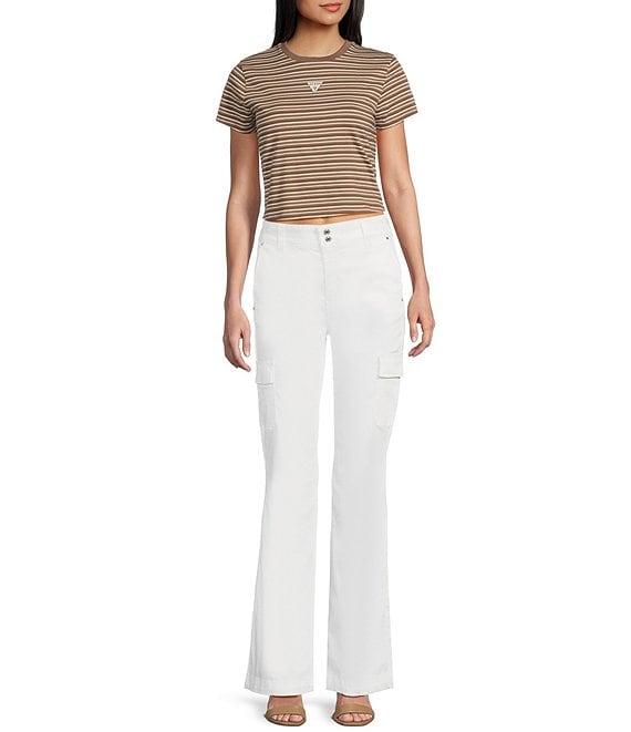 Guess Cargo Mini Mid Rise Bootcut Jeans Product Image