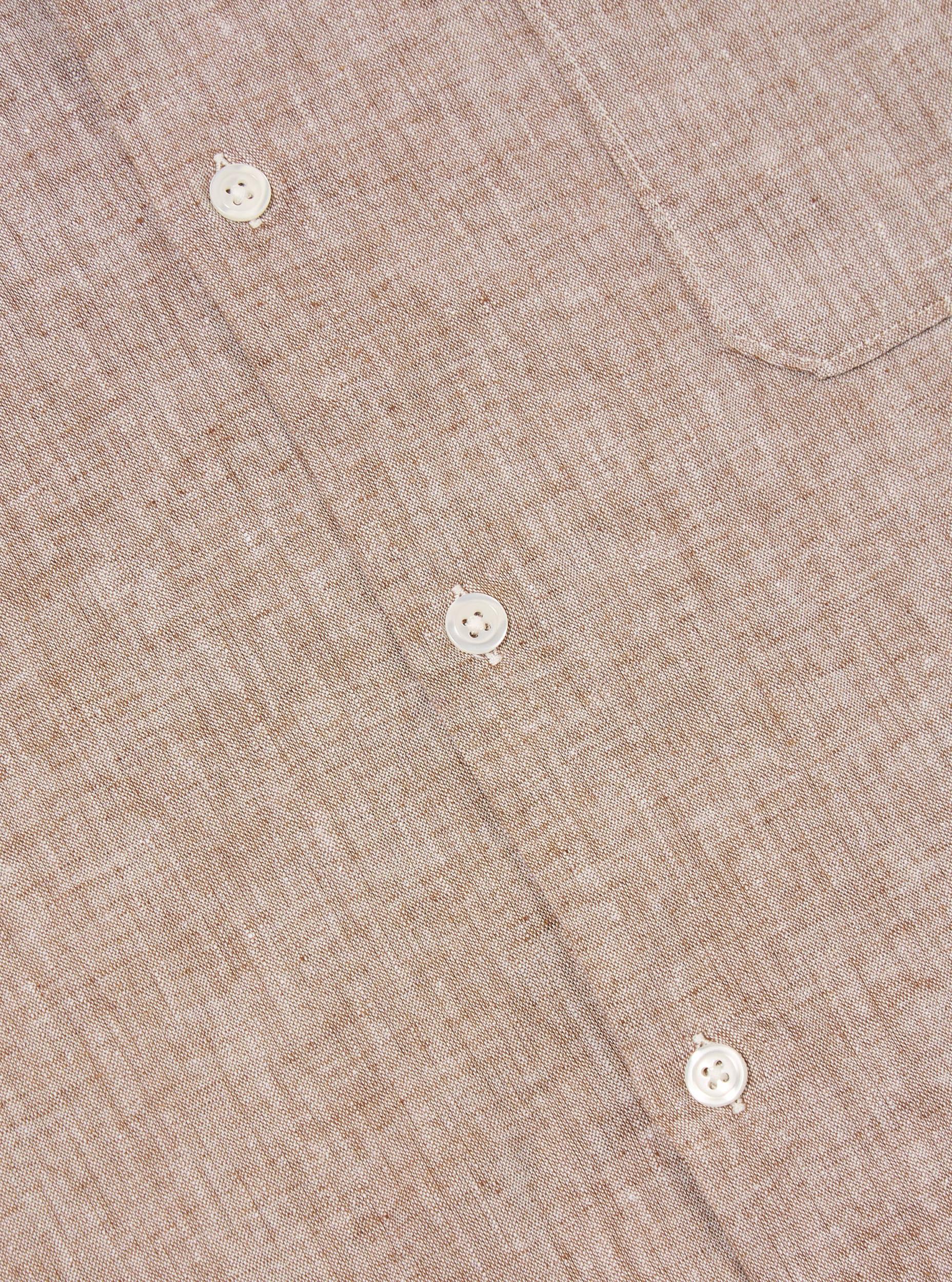 Brown Slub Linen Mix Road Shirt Product Image