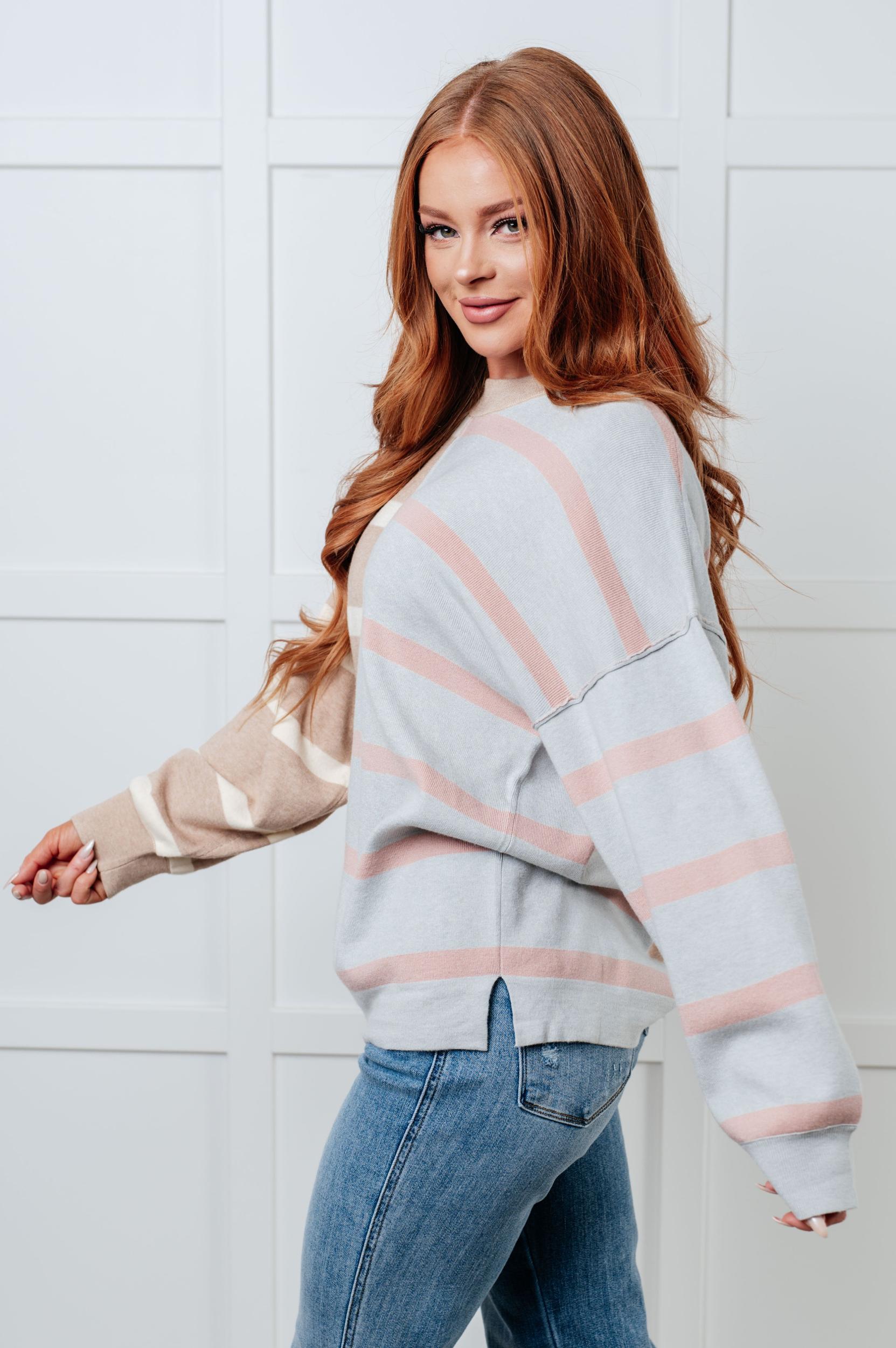 Exceptional Thought Striped Patchwork Sweater (Online Exclusive) Product Image