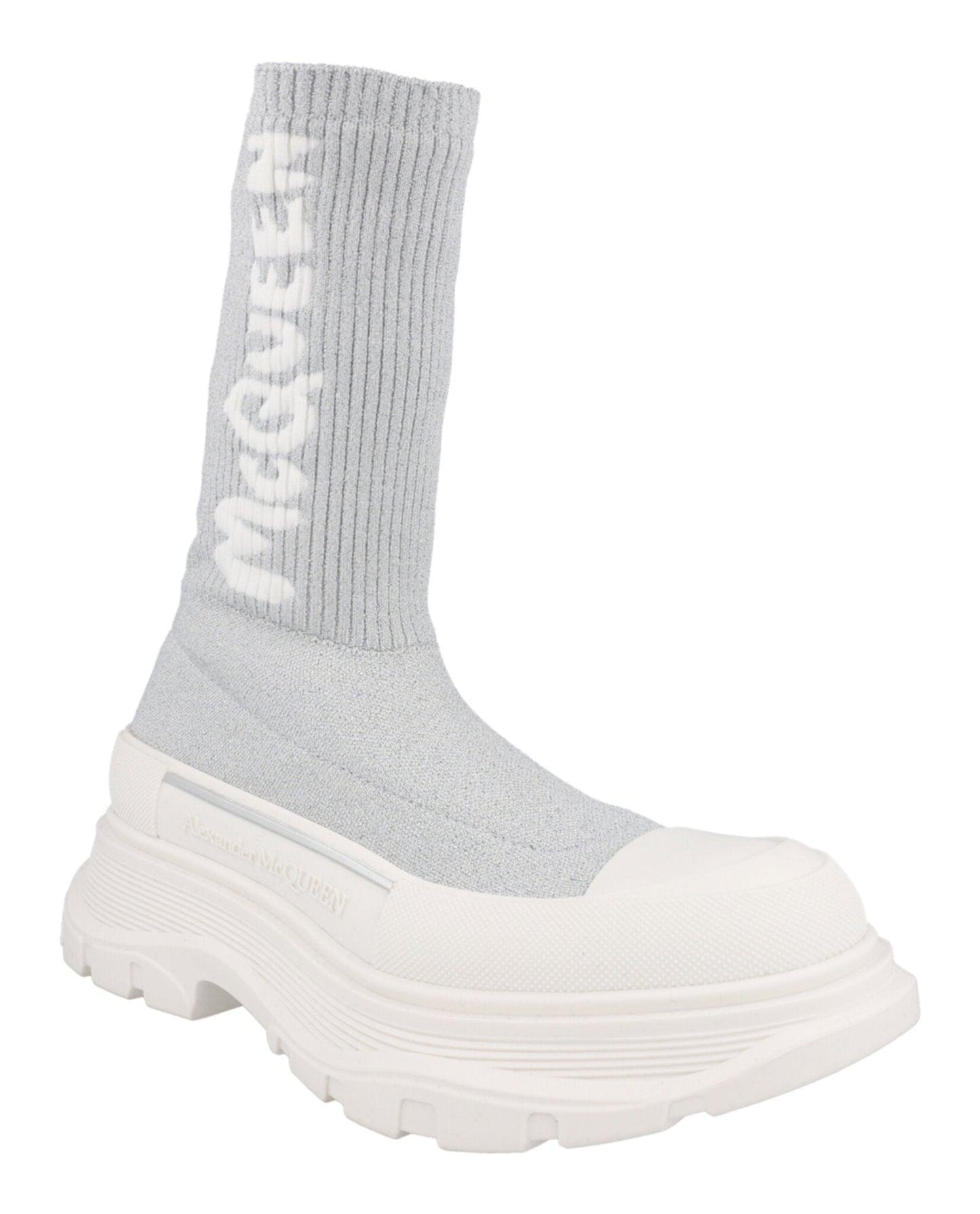 Alexander McQueen Women's Ribbed Tread Slick Boots Female Product Image