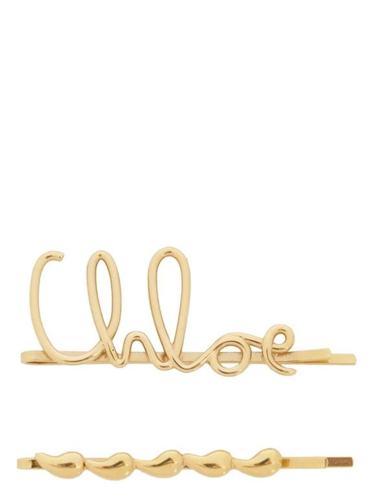 CHLOÉ Iconic Hair Clips Accessories In Metallic Product Image