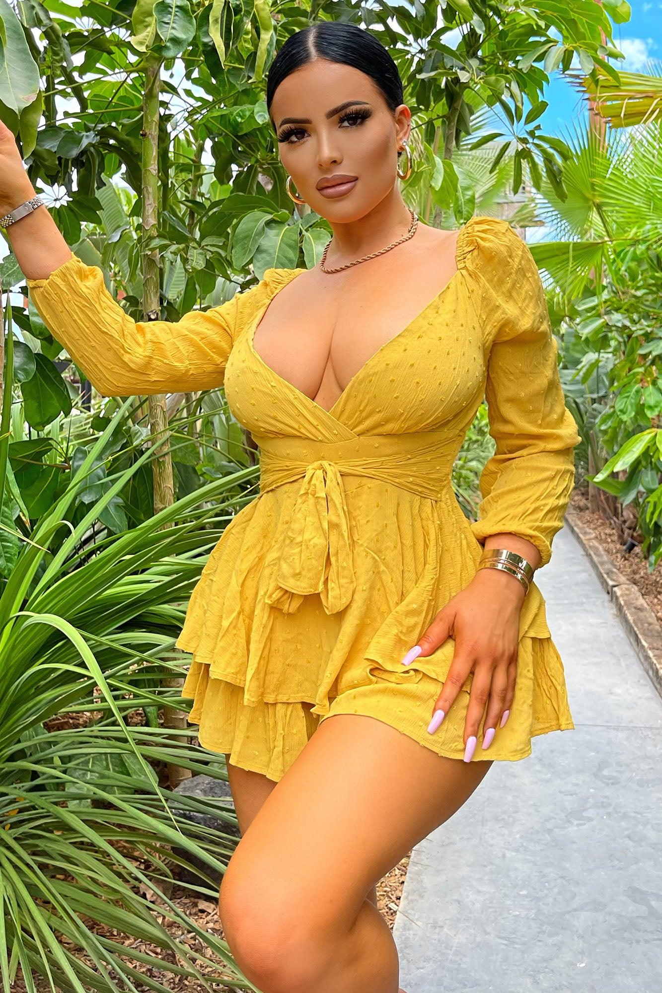 In The Game Romper - Mustard Product Image