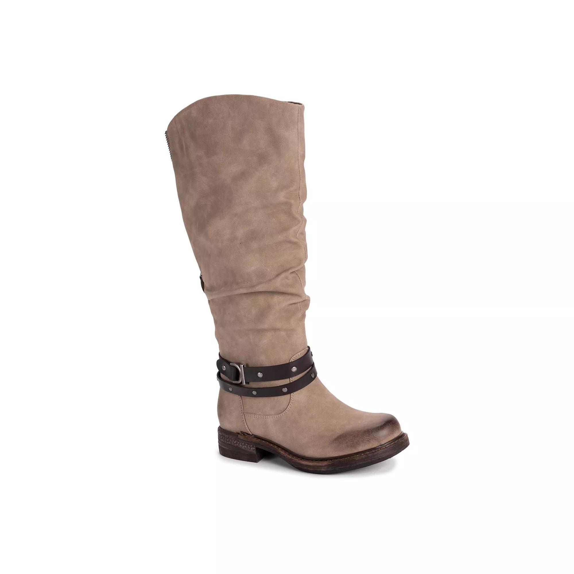 MUK LUKS Logger Victoria Womens Knee-High Boots Grey Product Image