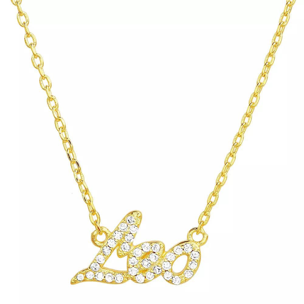 Paige Harper Sterling Silver Cubic Zirconia Zodiac Necklace, Women's, Size: 16-18" ADJ, Leo Product Image