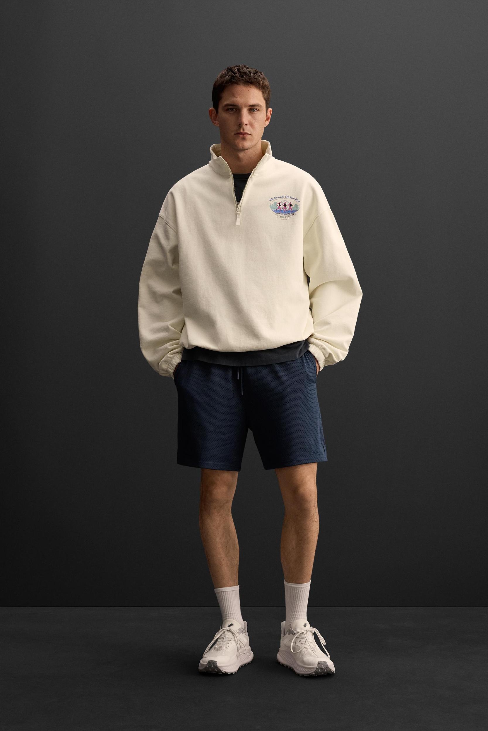 RUNNING PRINT QUARTER-ZIP SWEATSHIRT Product Image