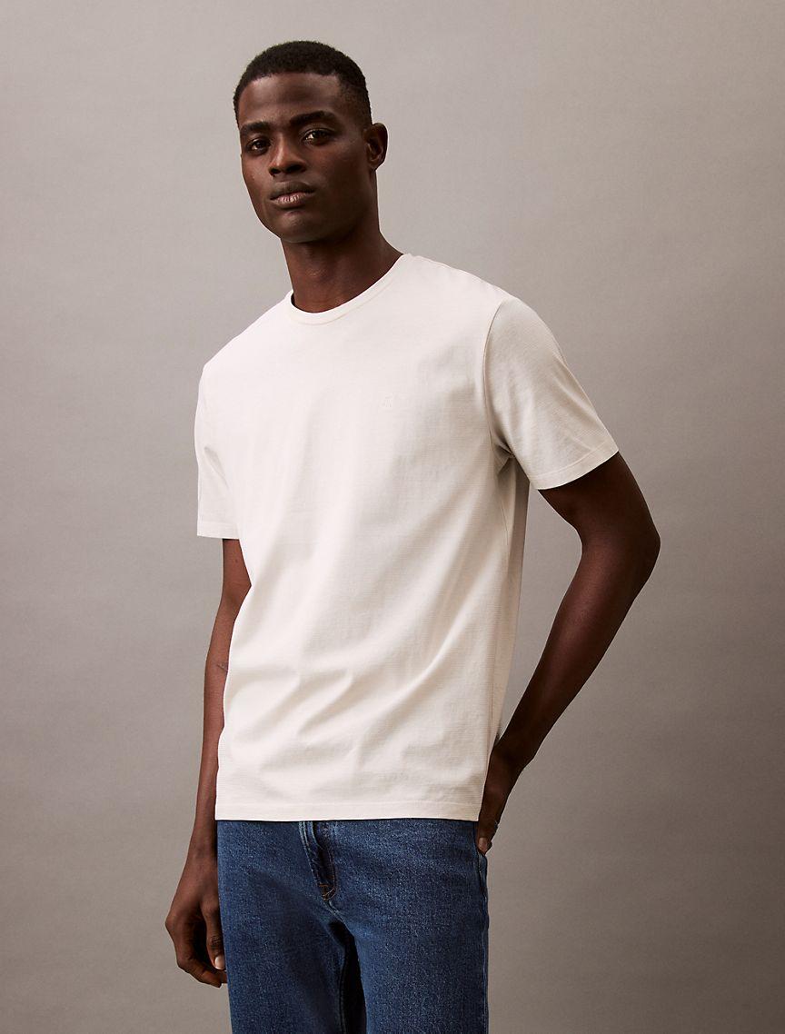 Calvin Klein Mens Mini Shadow Stripe Classic Tee - White Product Image