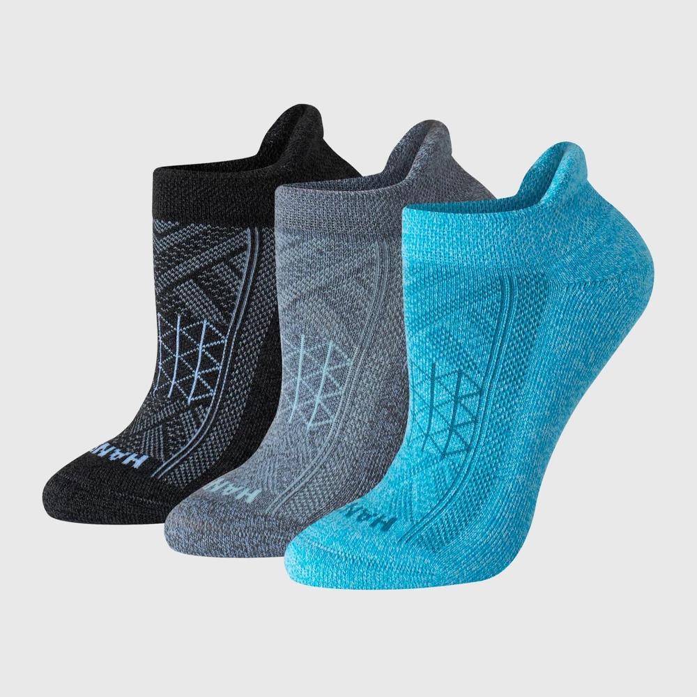 Hanes Women's Absolute Run 3pk No Show Tab Socks - Pink 5-9: Arch Support, Cushioned Sole, Seamless Toe Product Image