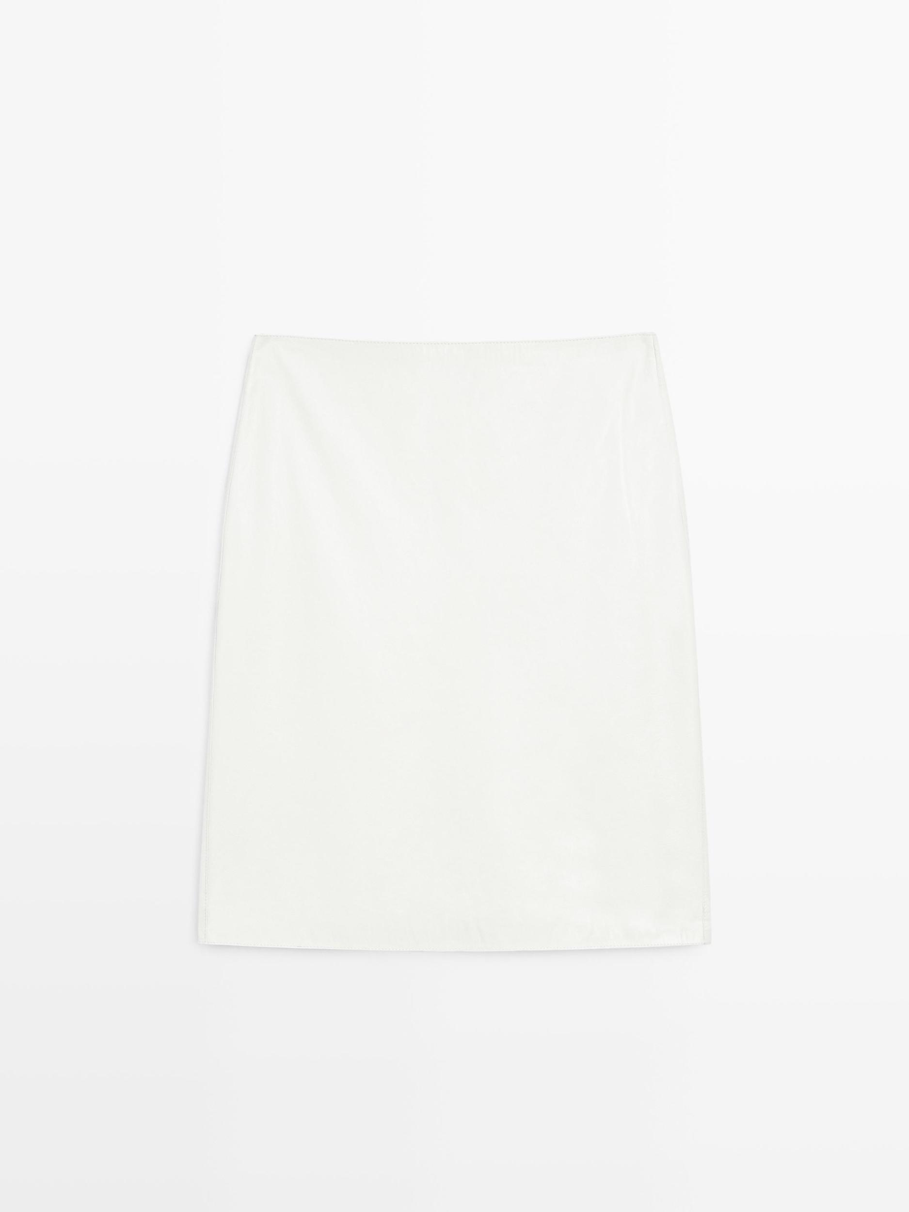 Nappa leather midi skirt Product Image