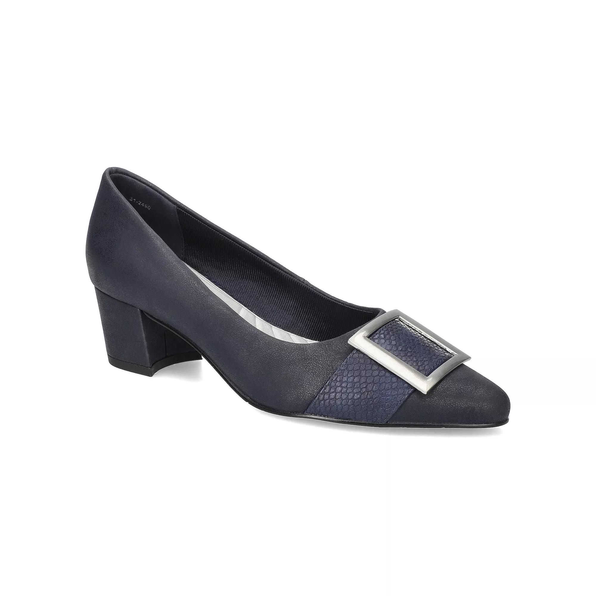 Easy Street Women's Cider Faux Snake Detailed Top Buckle Pumps,  Product Image