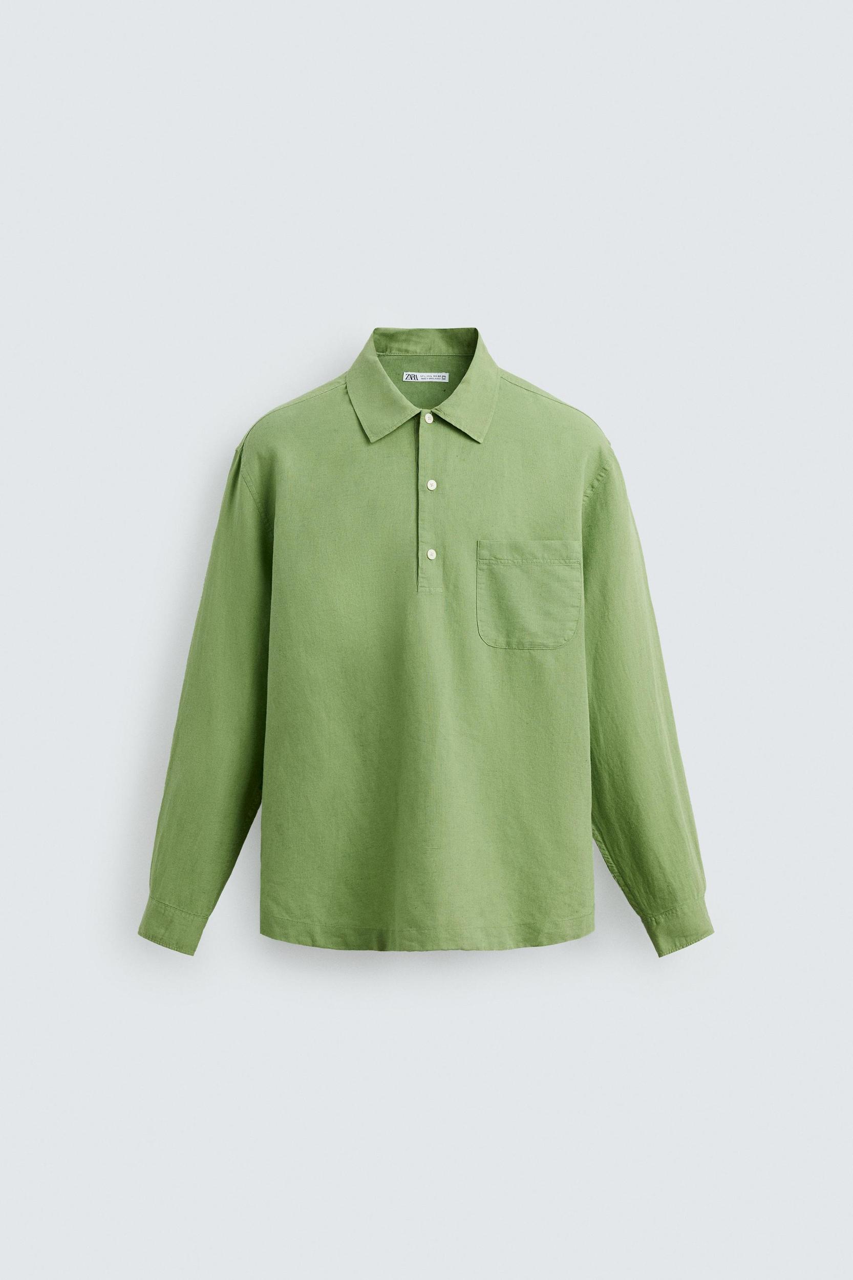 LINEN - COTTON POLO SHIRT Product Image