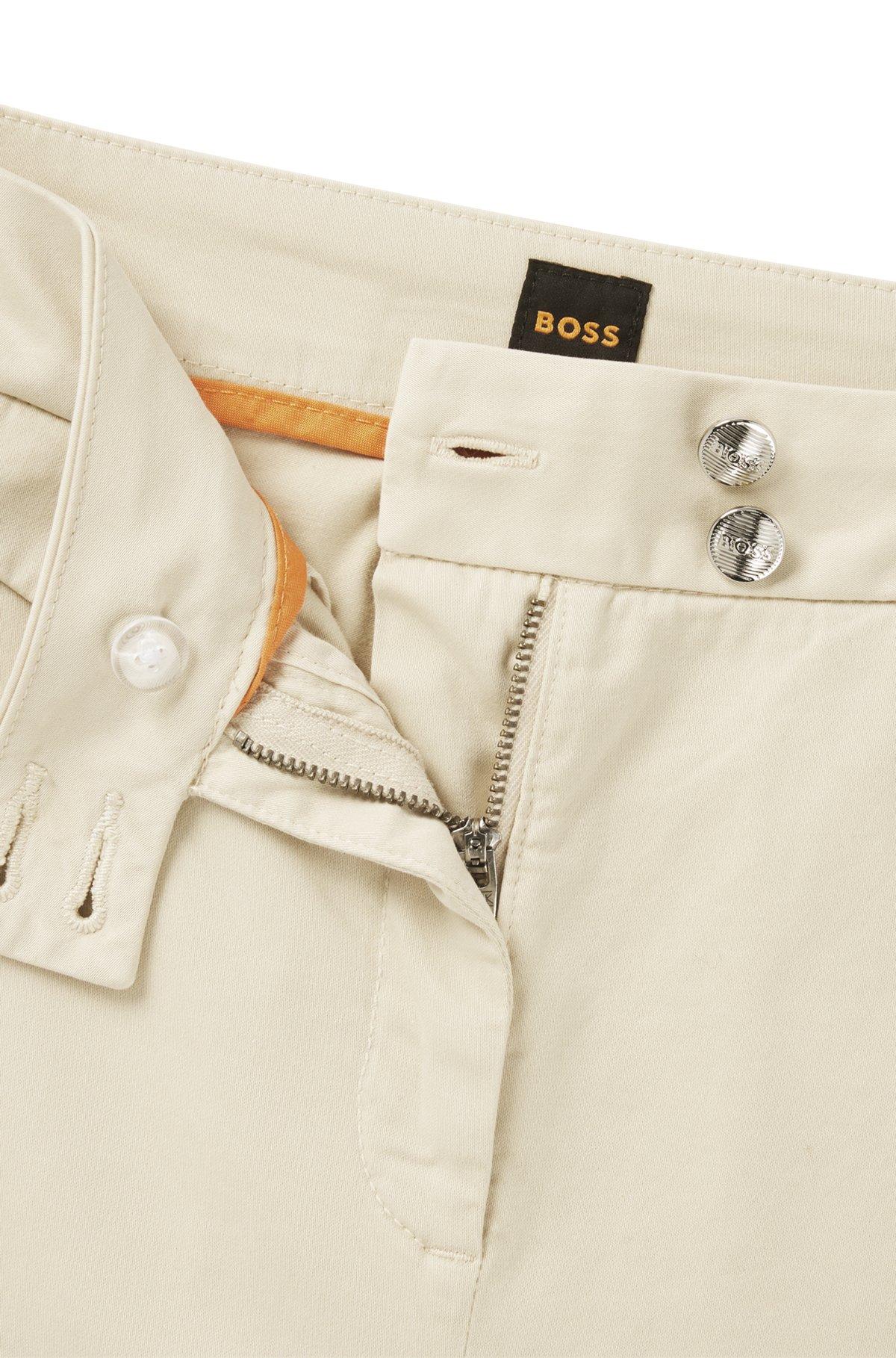 Casual chinos in stretch-cotton satin Product Image